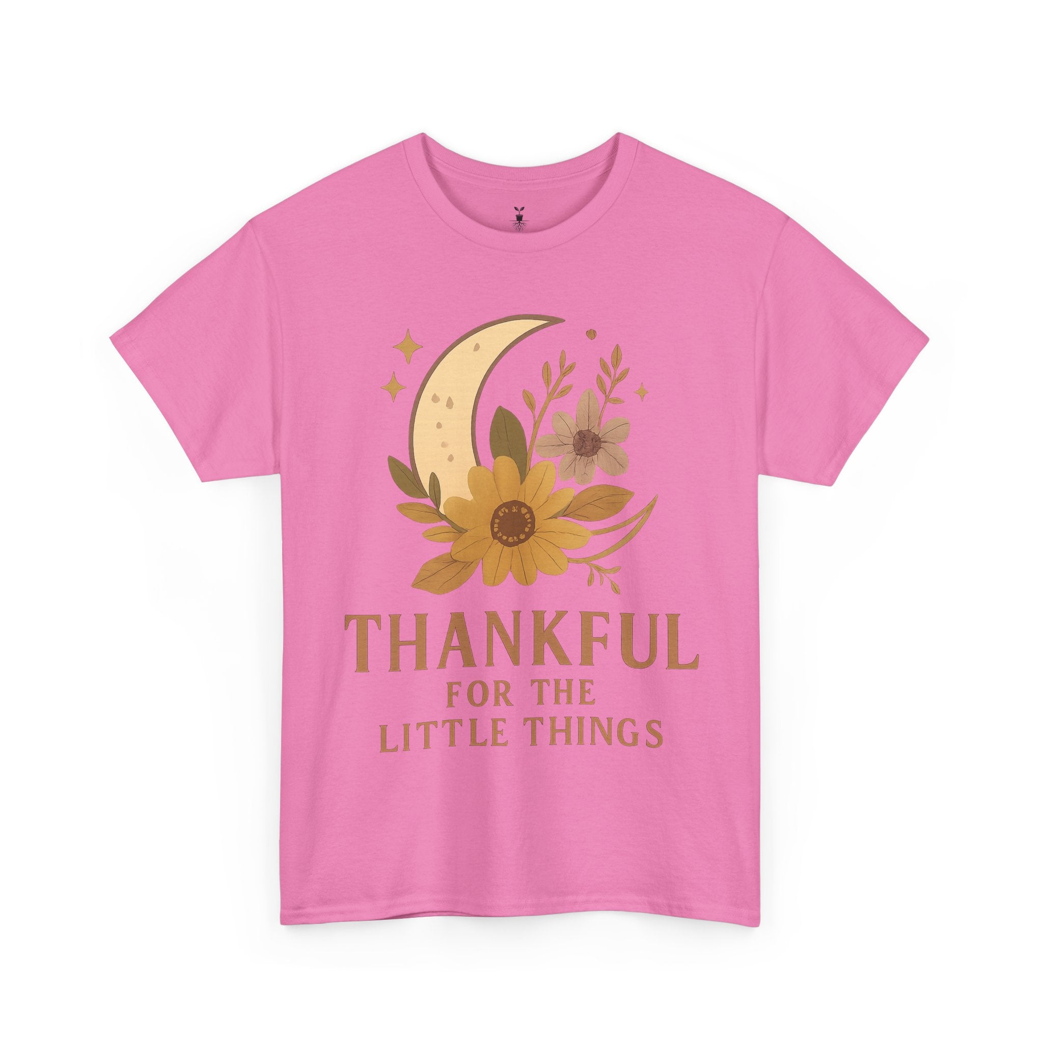 Sunflower and Moon Inspirational Thankful Quote T-Shirt
