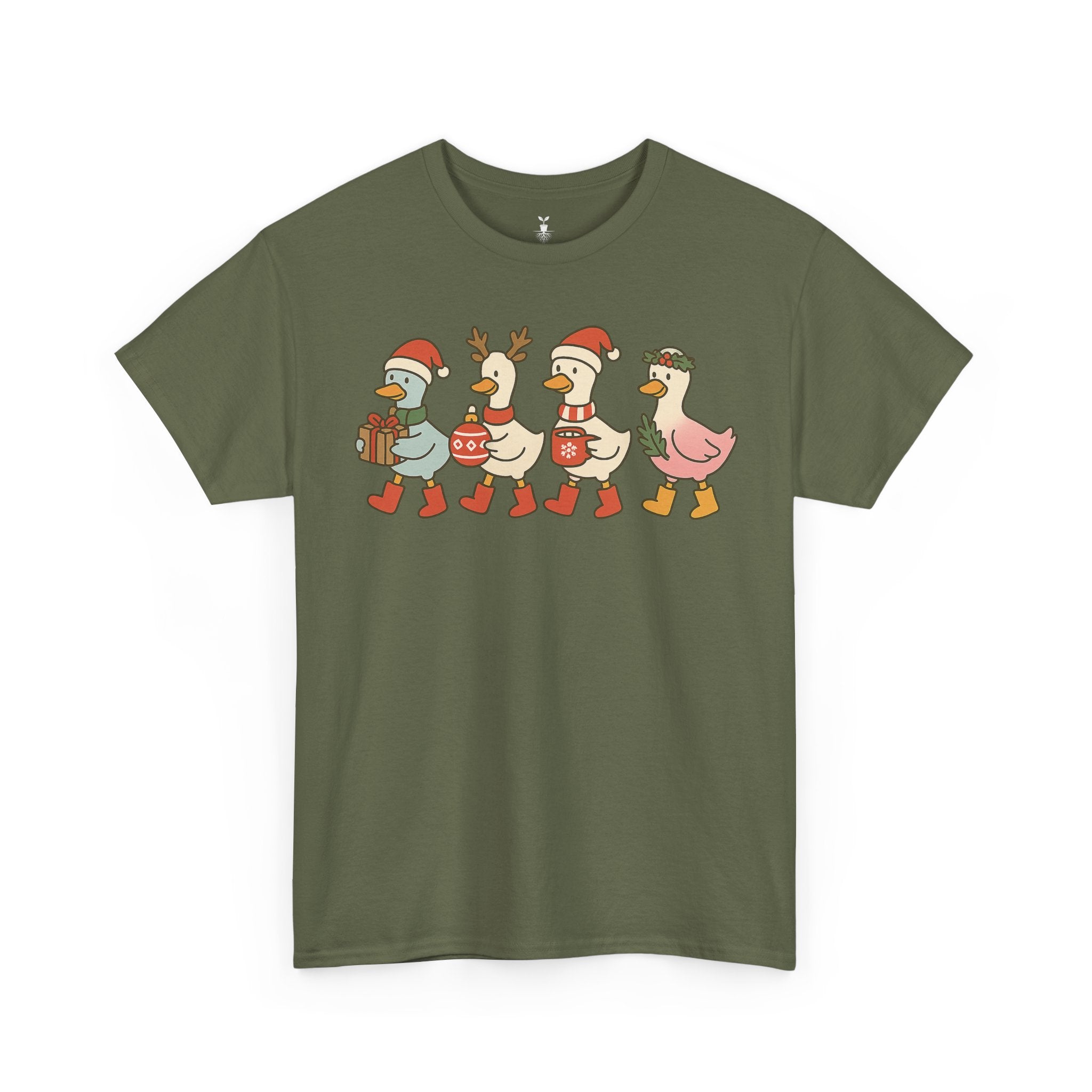 Funny Christmas Ducks with Santa Hat, Reindeer Antlers, Gifts and Festive Cheer T-Shirt