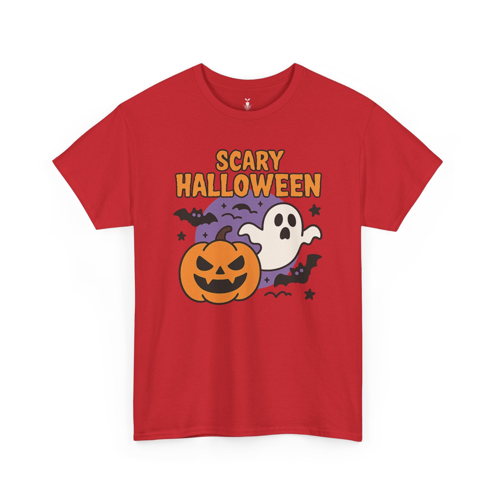 Scary Halloween with Ghost, Pumpkin, and Bats T-Shirt