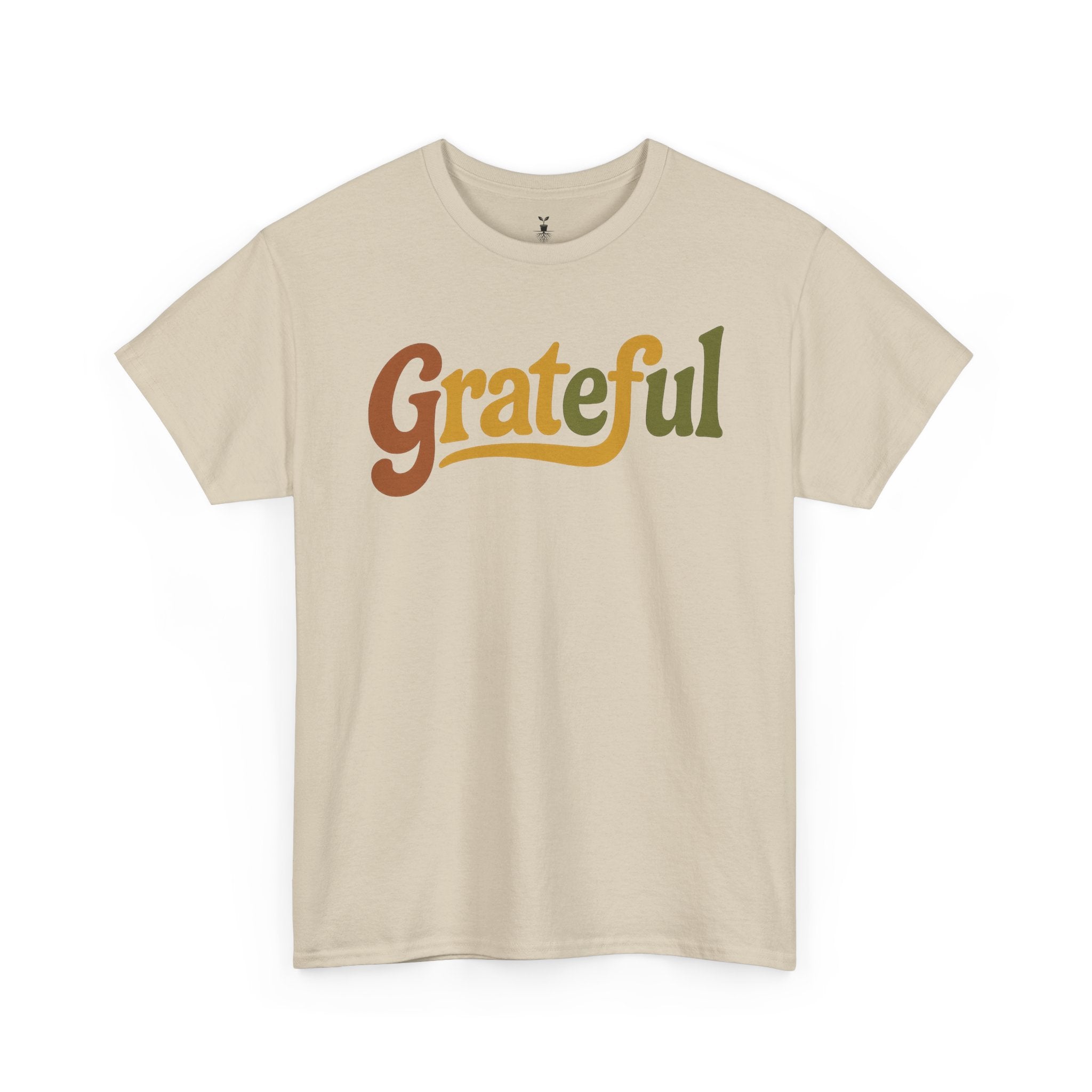 Boho Style Grateful Typography T-Shirt