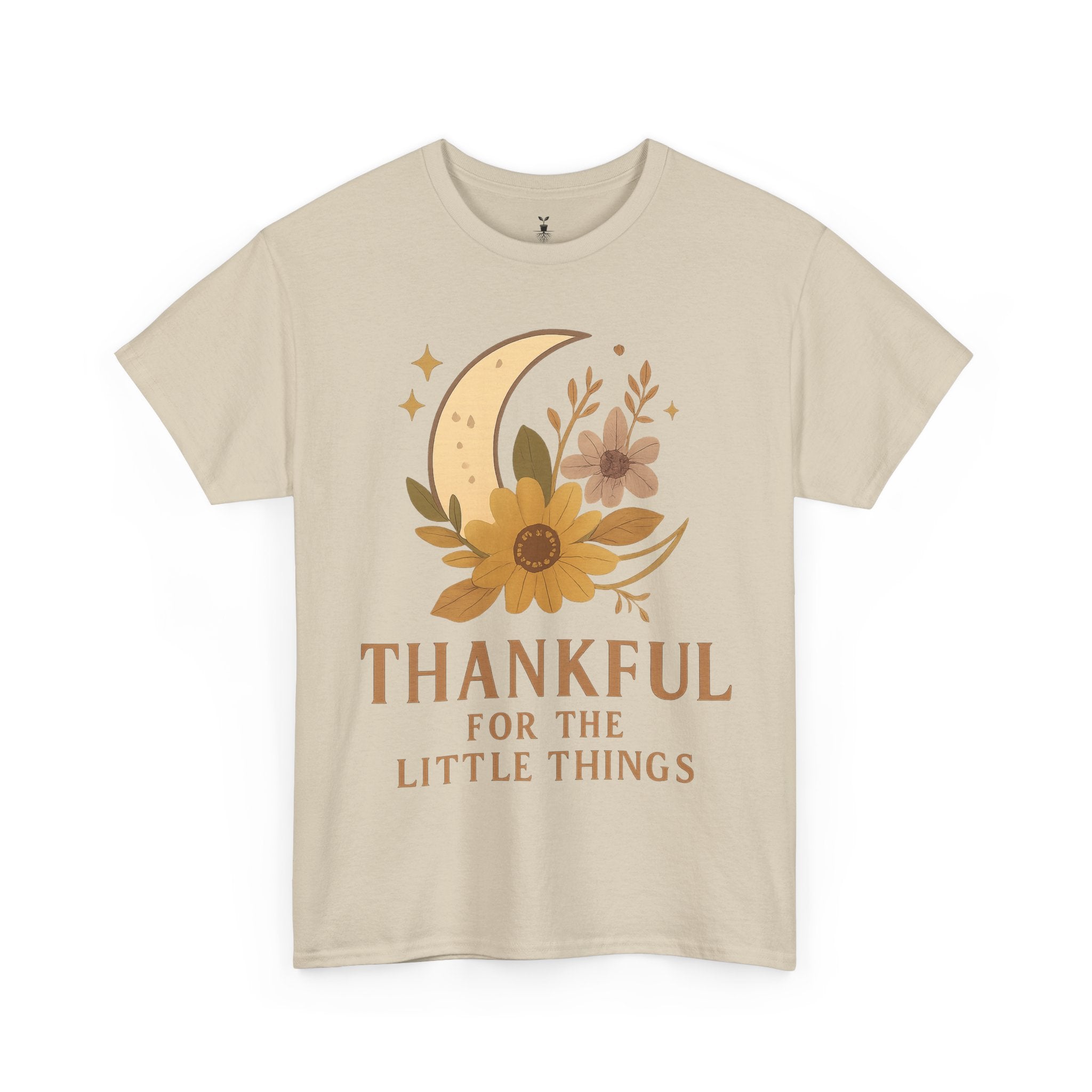 Sunflower and Moon Inspirational Thankful Quote T-Shirt