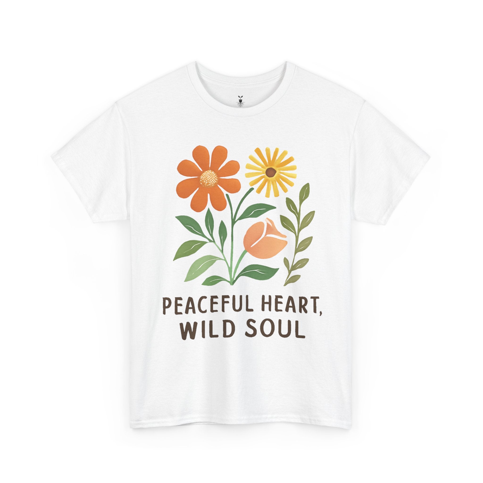 Boho Aesthetic Floral  Peaceful Heart Wild Soul T-SHirt