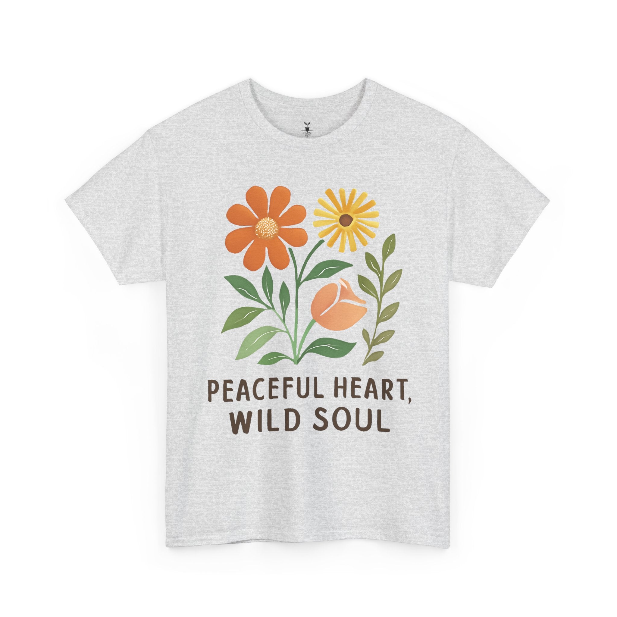Boho Aesthetic Floral  Peaceful Heart Wild Soul T-SHirt