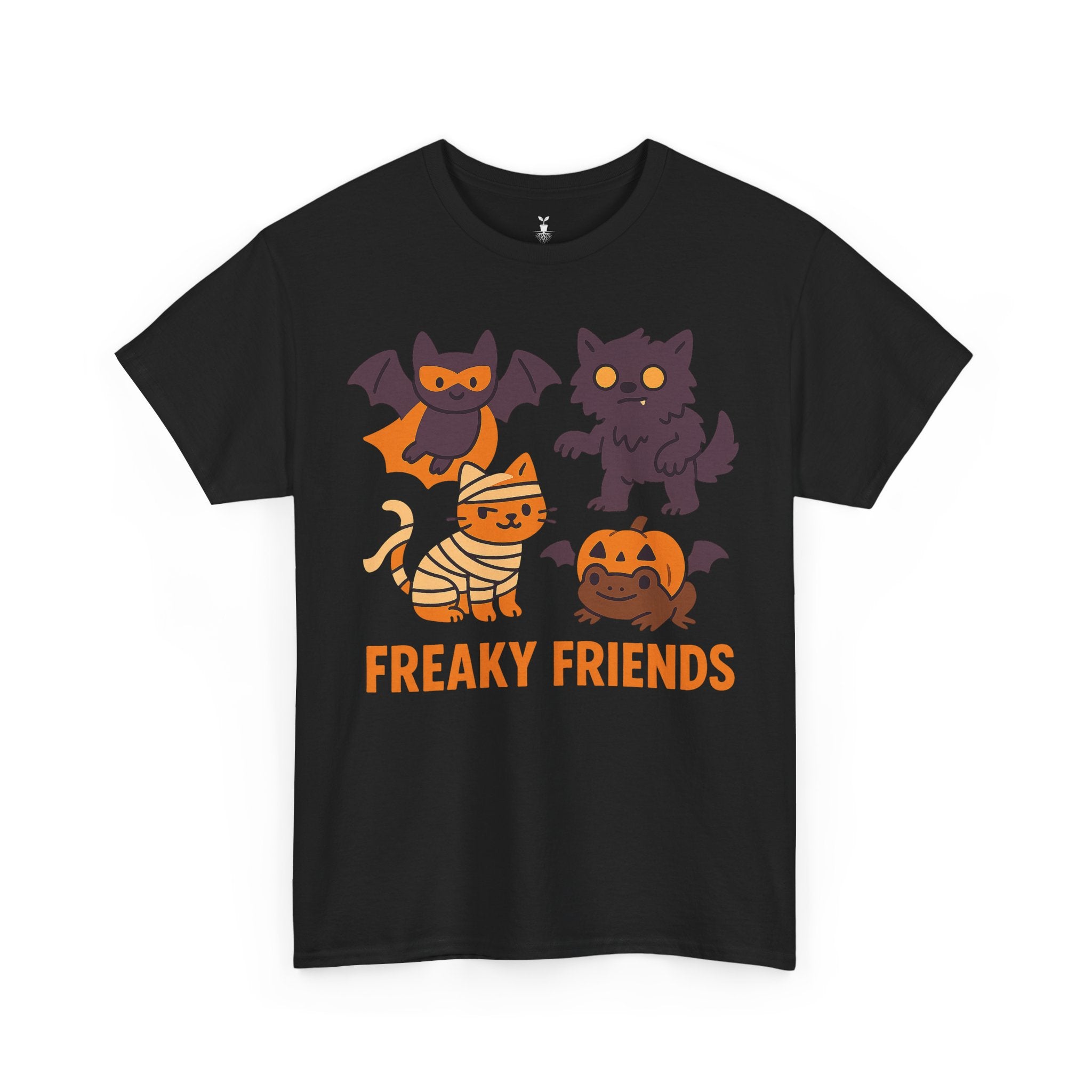 Freaky Friends Bat, Mummy Cat, Werewolf & Pumpkin T-Shirt