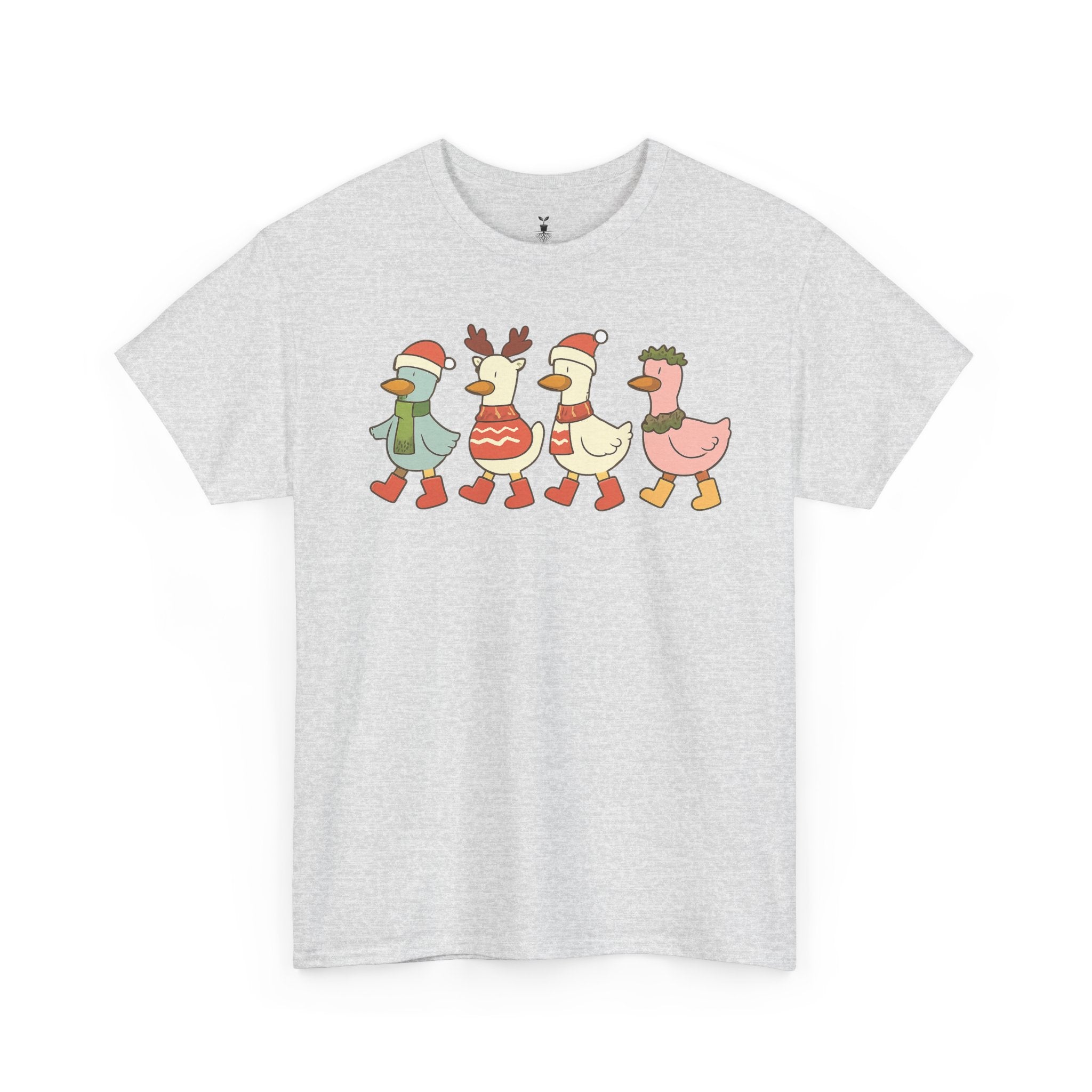 Christmas Duck T-shirt with Festive Outfit Santa Reindeer Hat