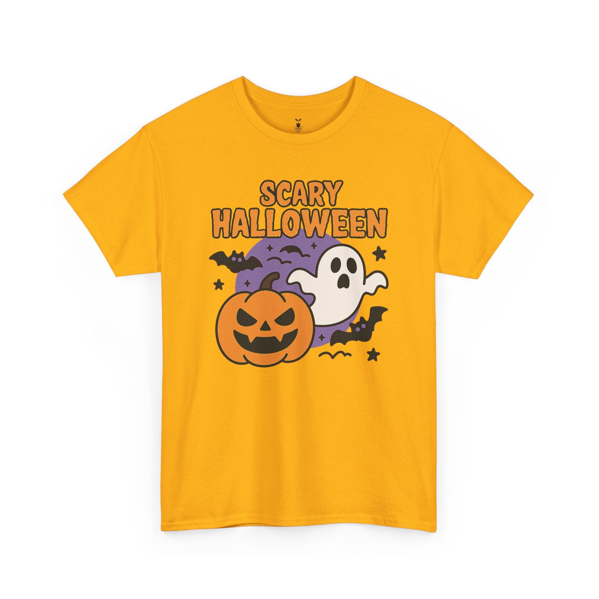 Scary Halloween with Ghost, Pumpkin, and Bats T-Shirt