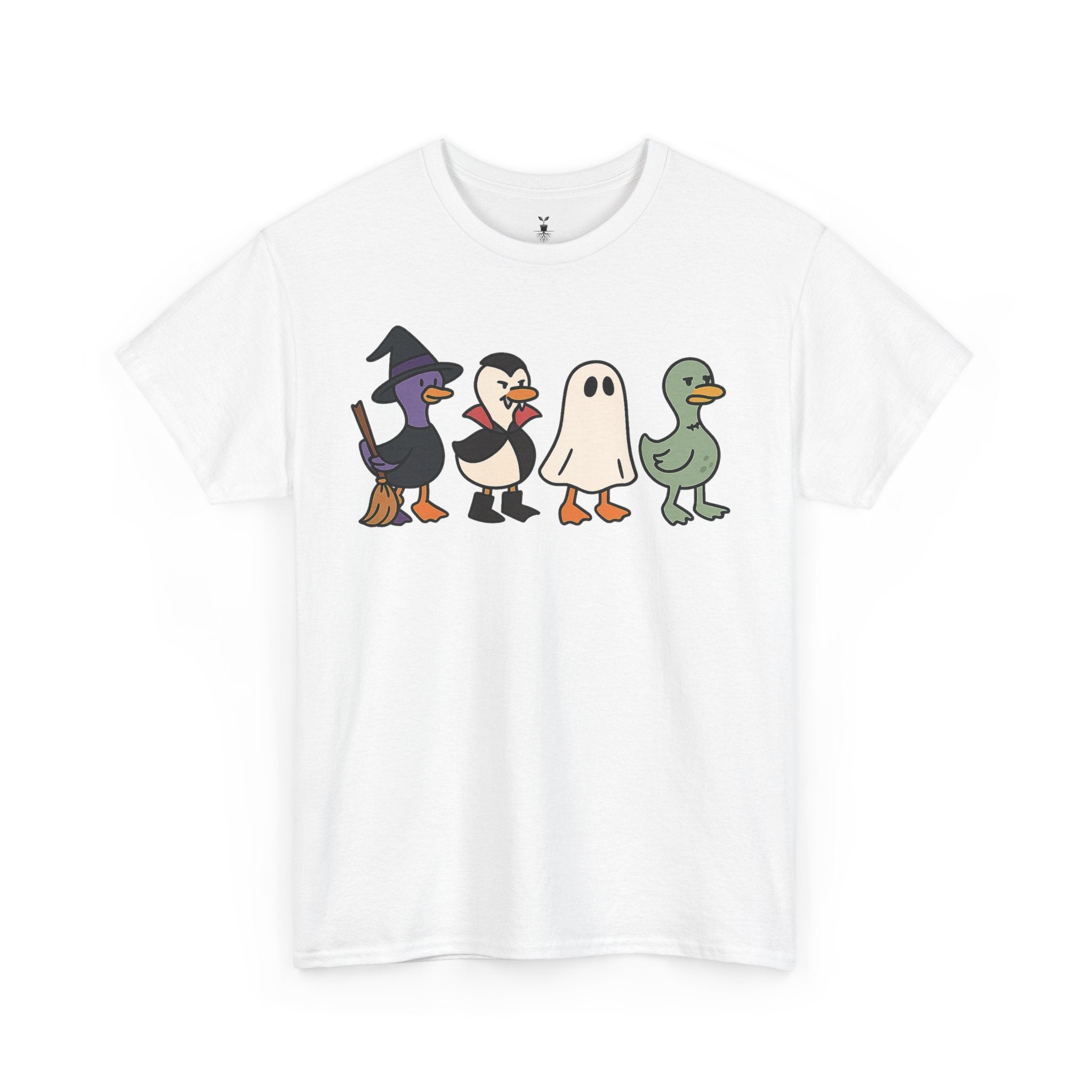 Ducks as Witch Vampire Ghost and Frankenstein Zombie Halloween T-Shirt