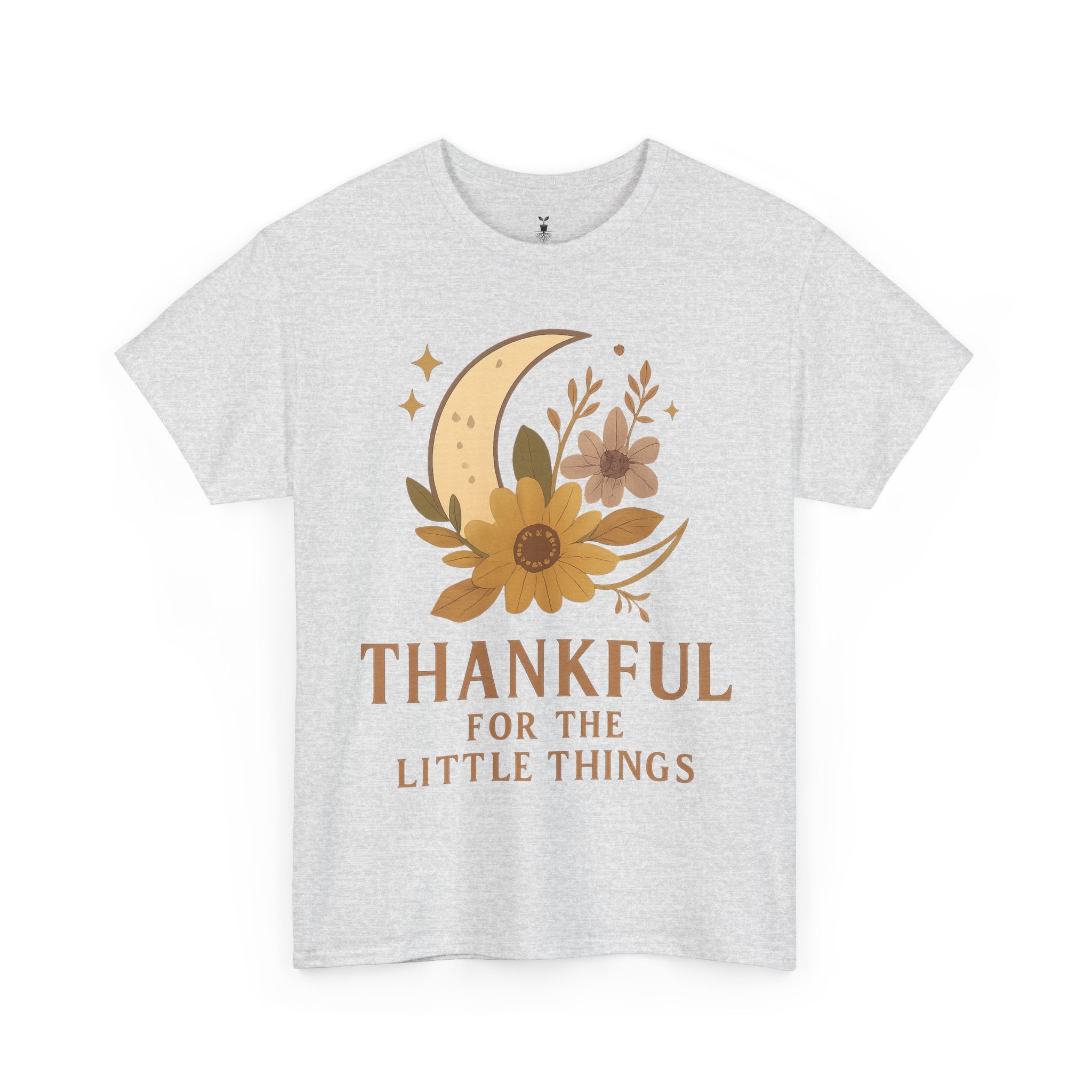 Sunflower and Moon Inspirational Thankful Quote T-Shirt