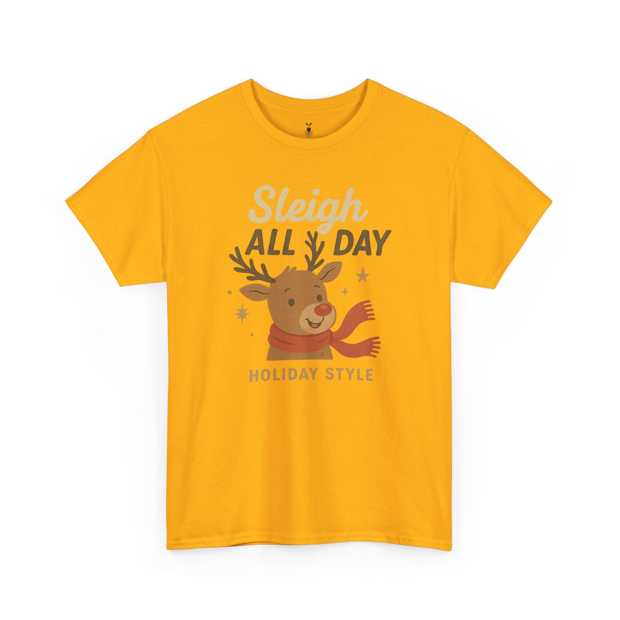 Funny Holiday Christmas T-Shirt Sleigh All Day