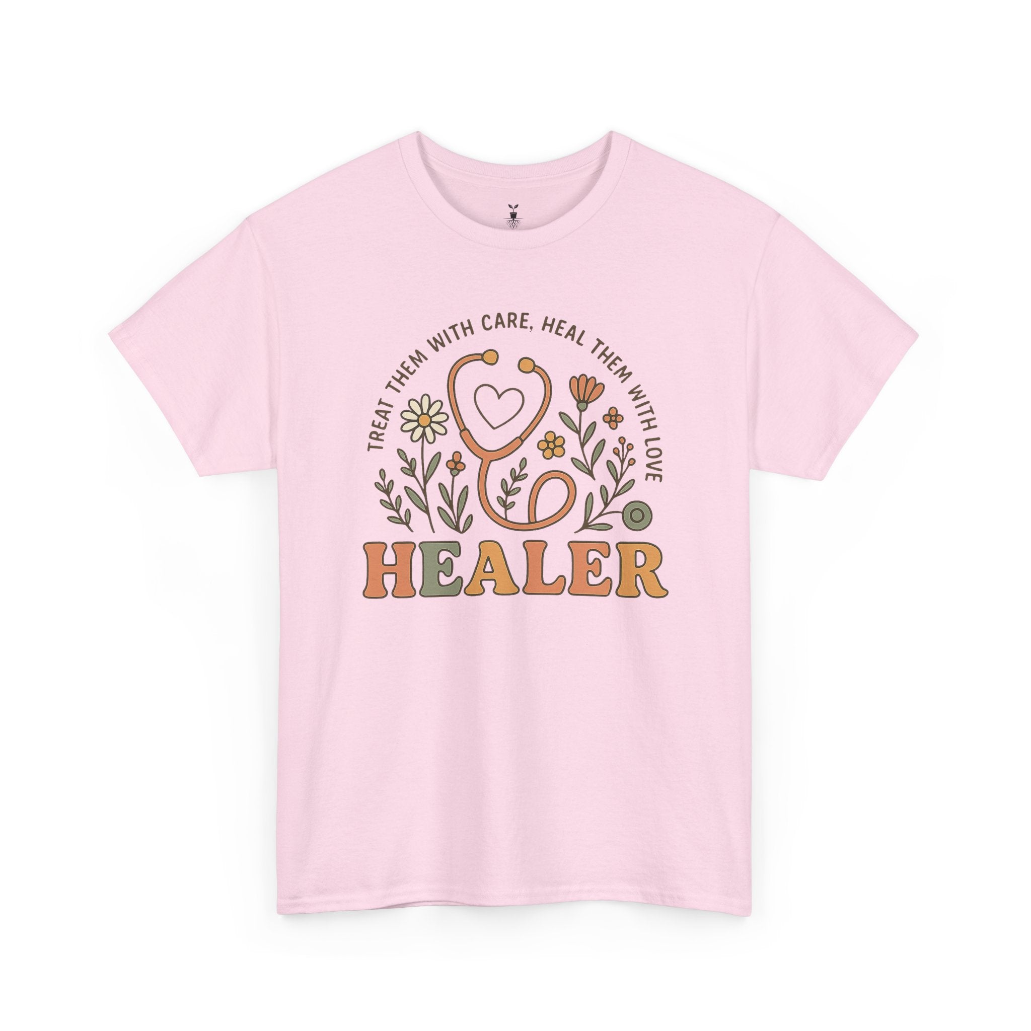 Retro Floral Stethoscope Healer T-Shirt