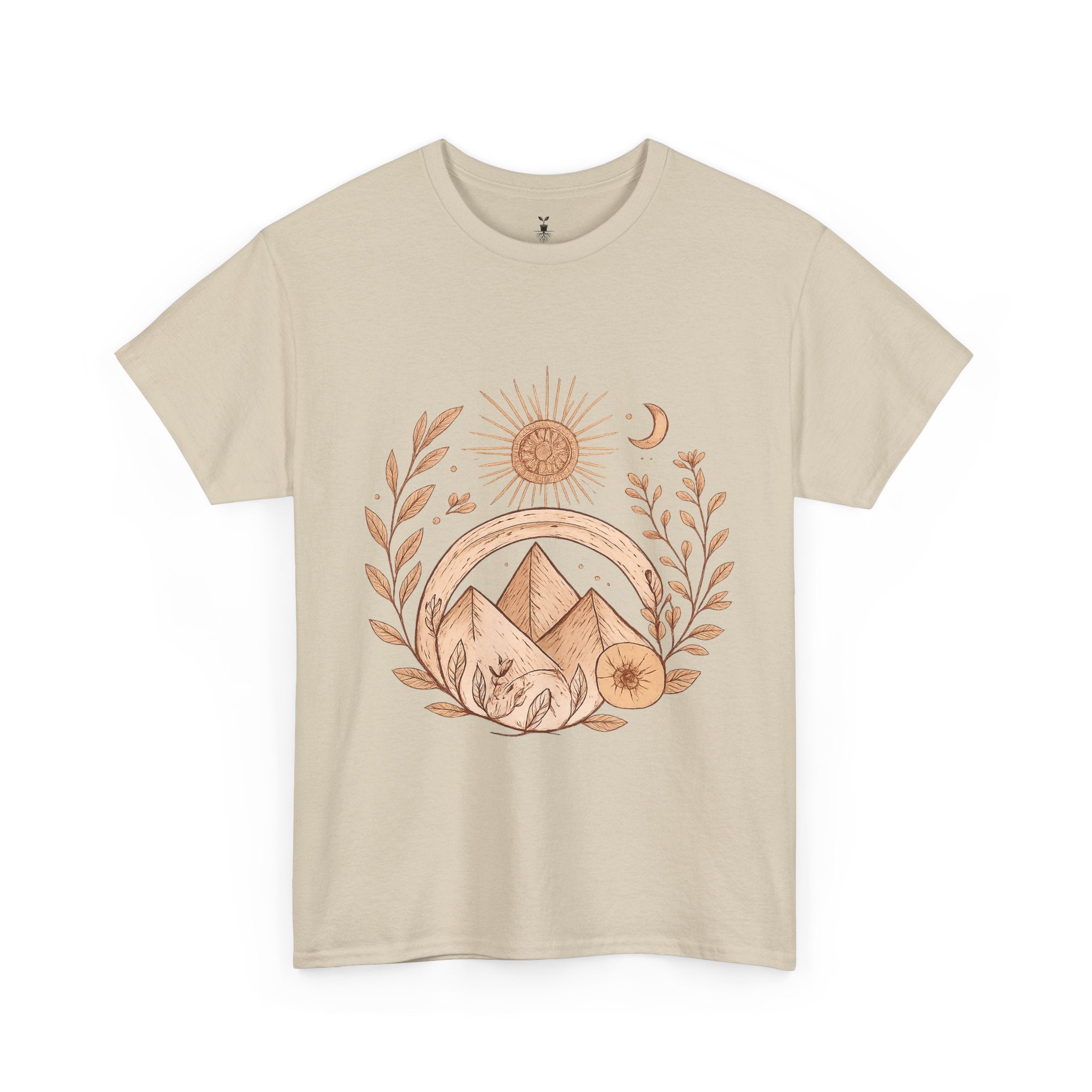 Sun, Moon, and Mountain Bohemian T-Shirt