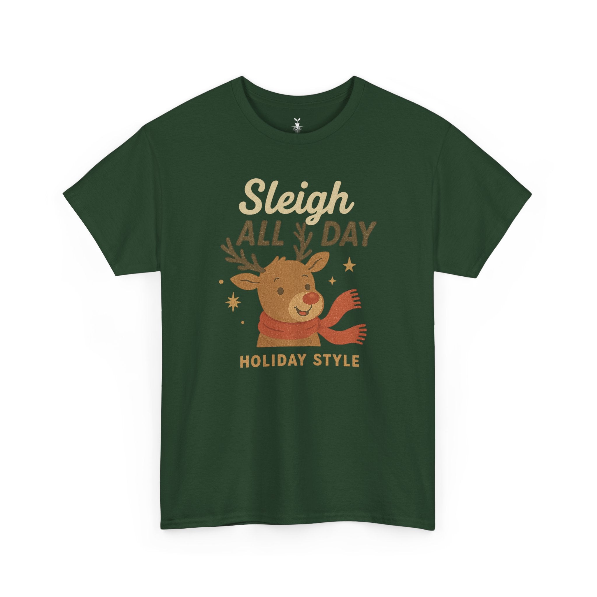 Funny Holiday Christmas T-Shirt Sleigh All Day