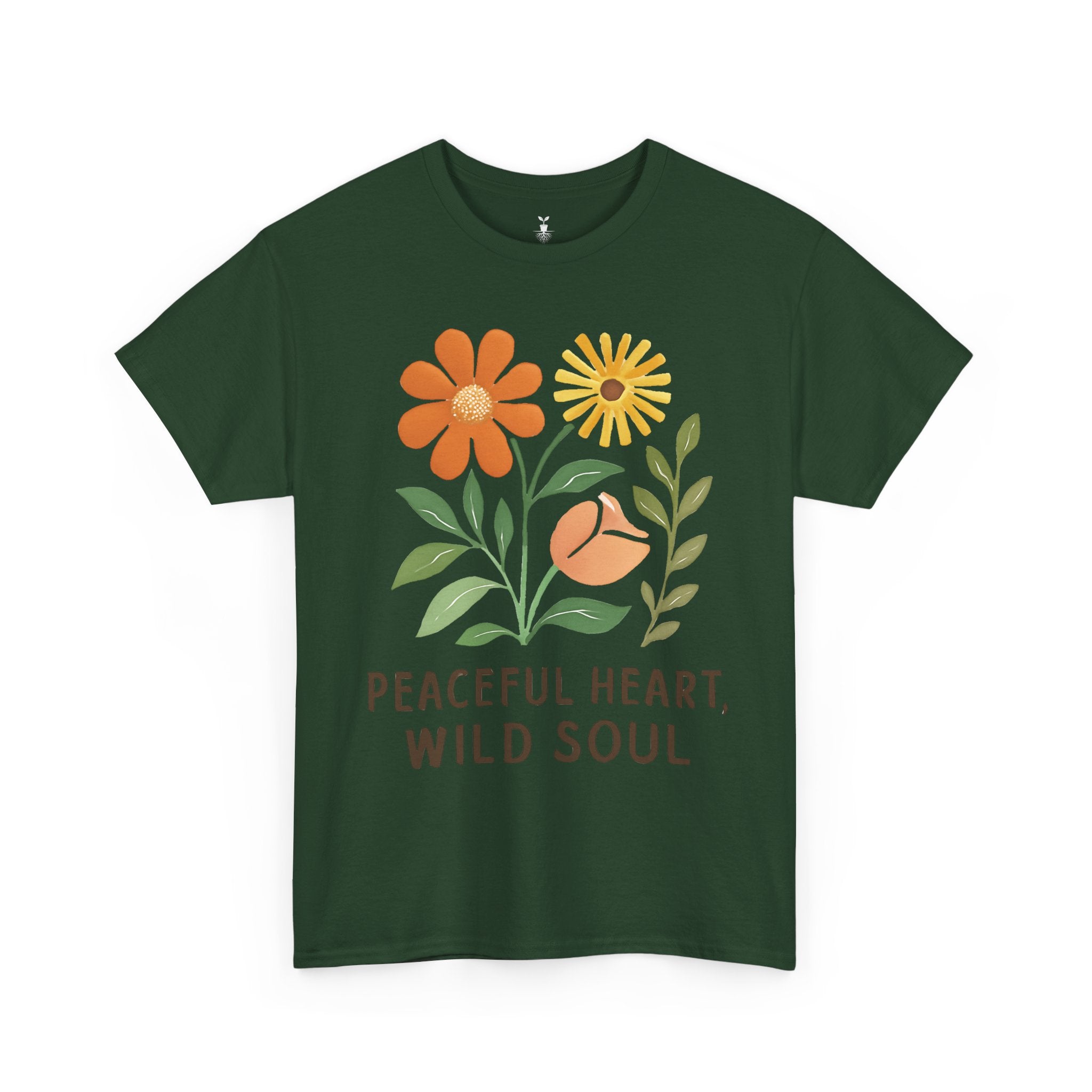 Boho Aesthetic Floral  Peaceful Heart Wild Soul T-SHirt