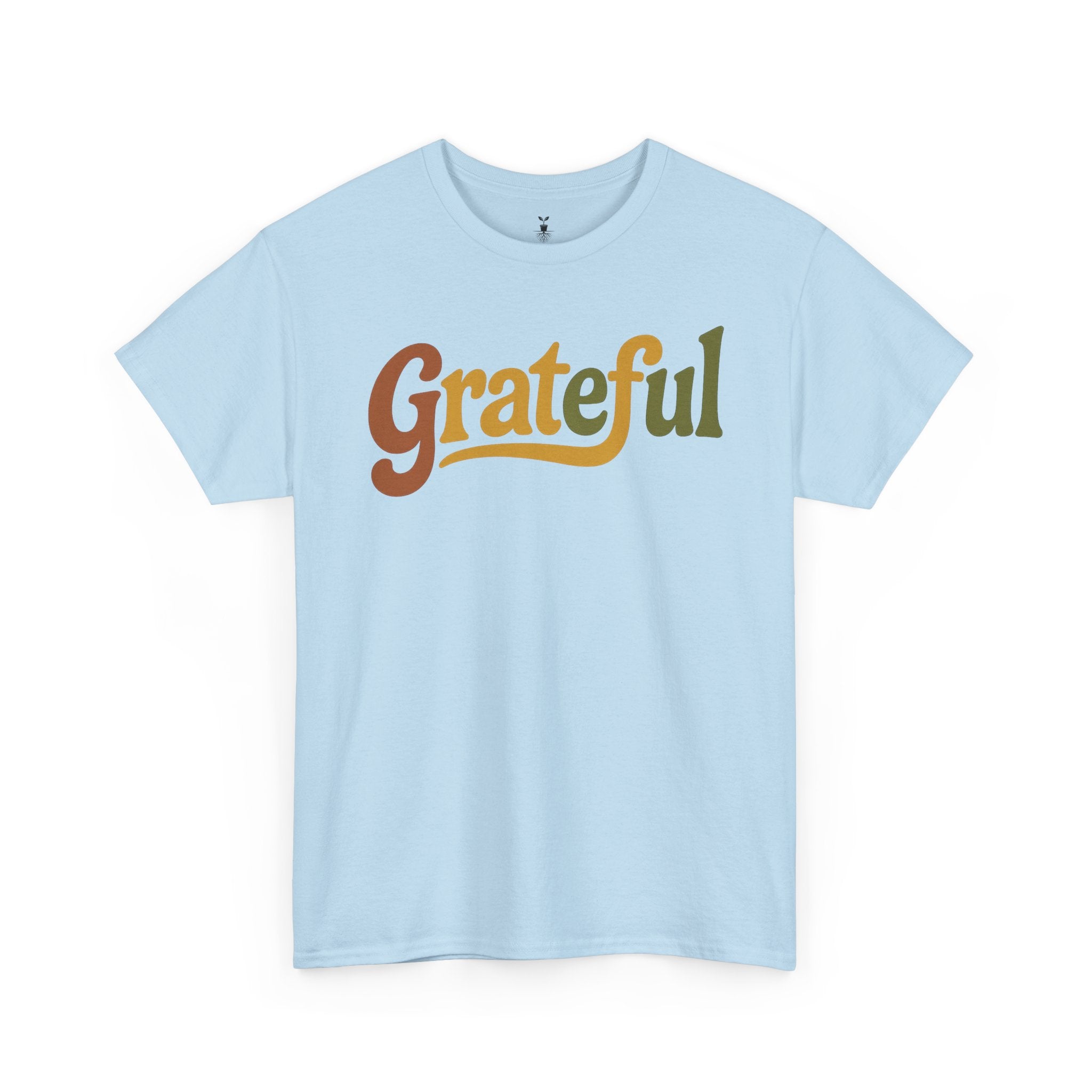 Boho Style Grateful Typography T-Shirt