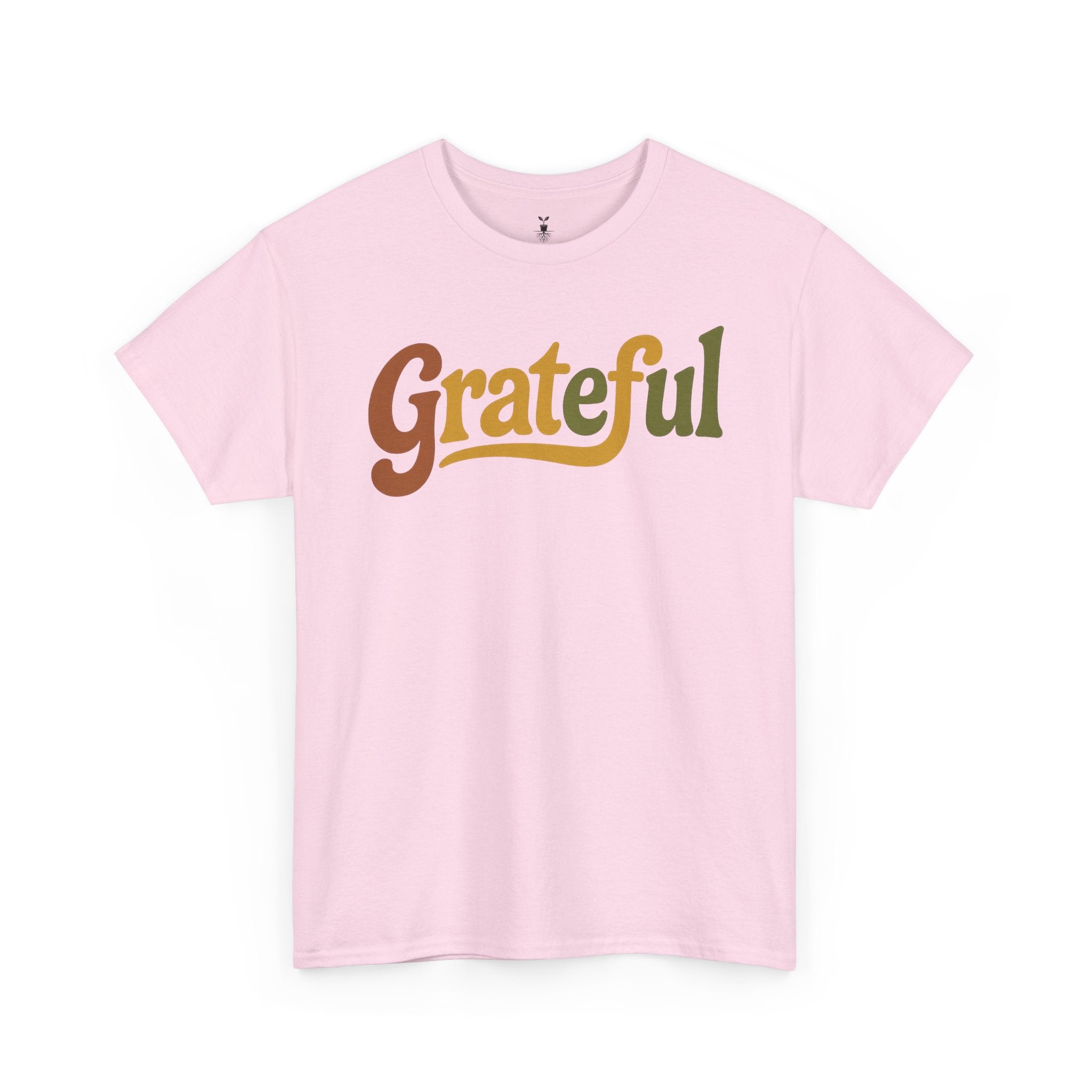 Boho Style Grateful Typography T-Shirt