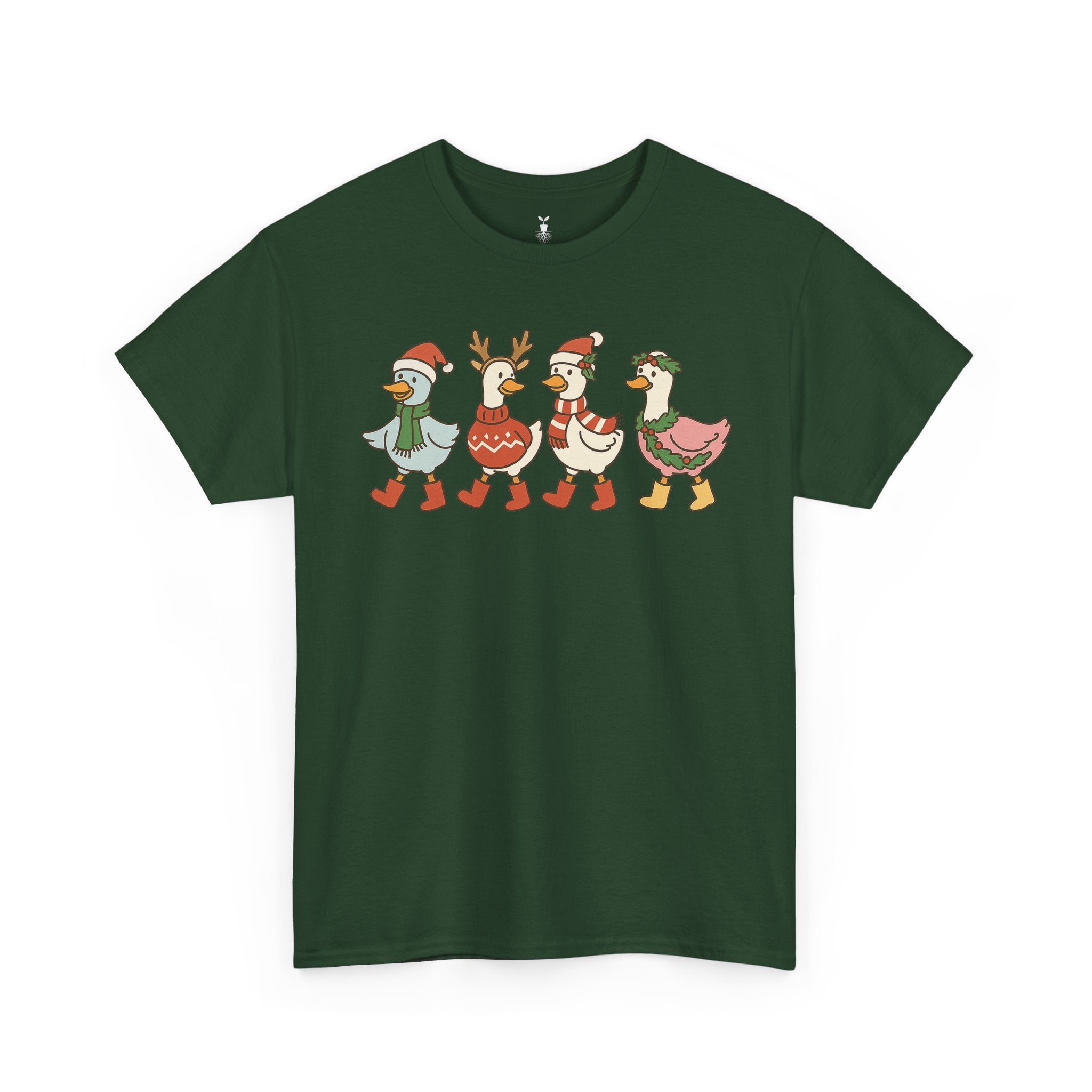 Aesthetic Christmas Ducks Santa Hat, Sweater, and Reindeer Style T-Shirt