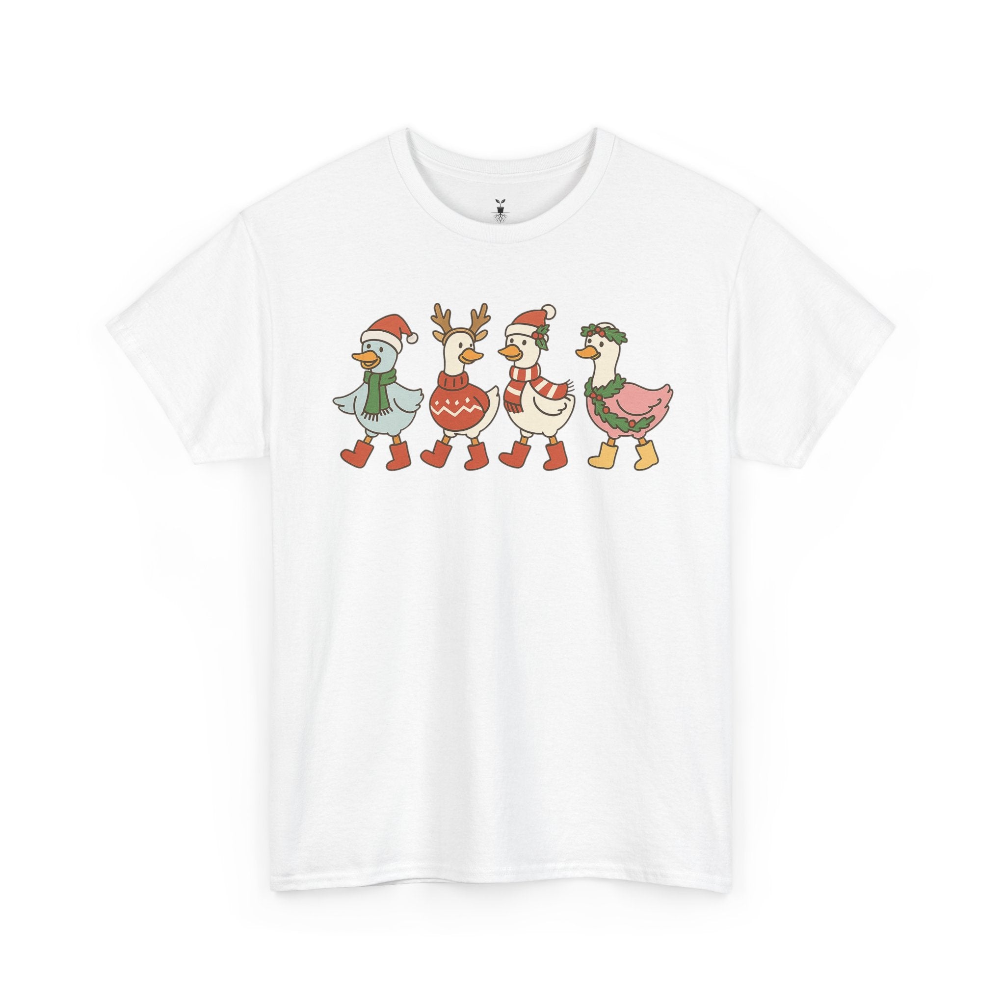 Aesthetic Christmas Ducks Santa Hat, Sweater, and Reindeer Style T-Shirt