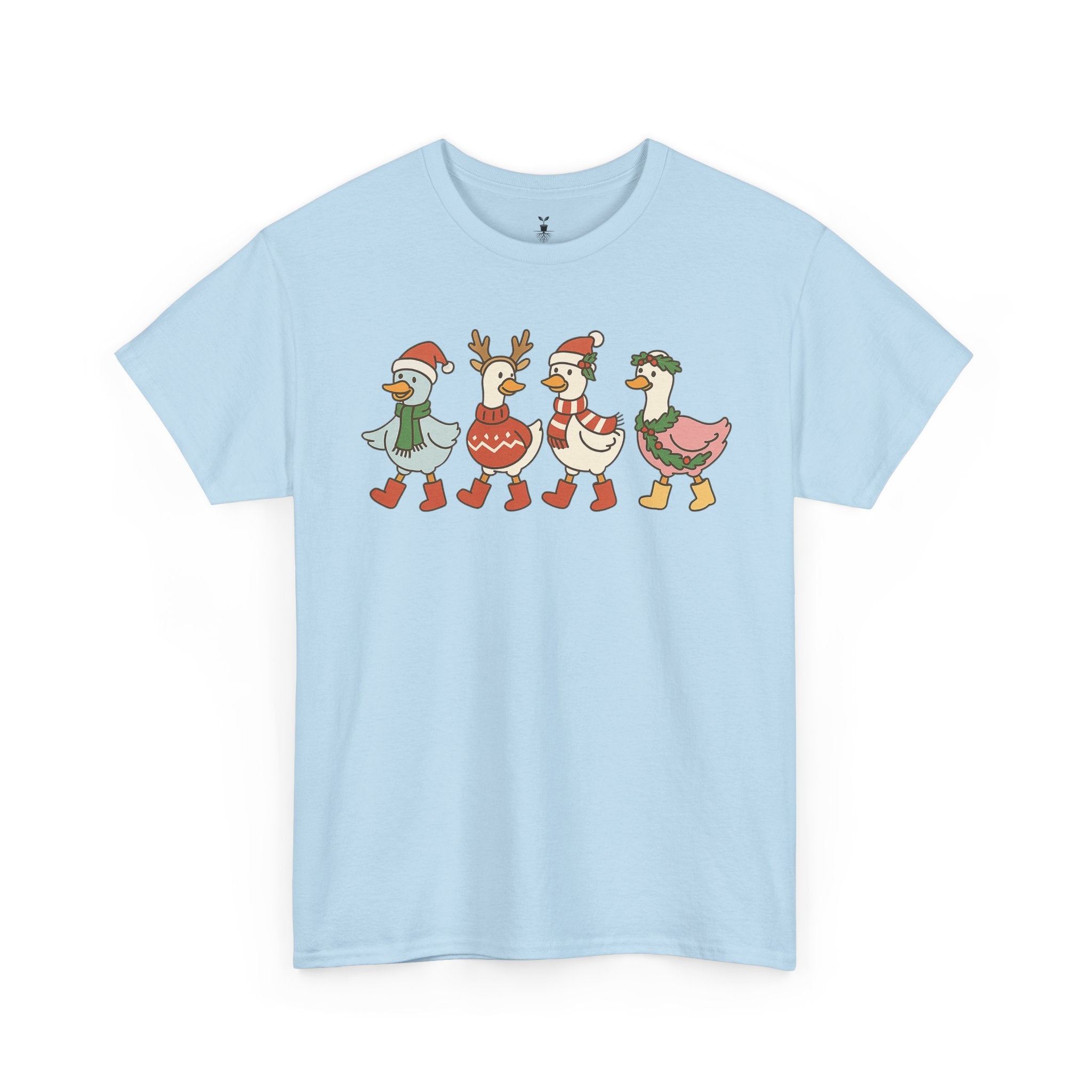 Aesthetic Christmas Ducks Santa Hat, Sweater, and Reindeer Style T-Shirt