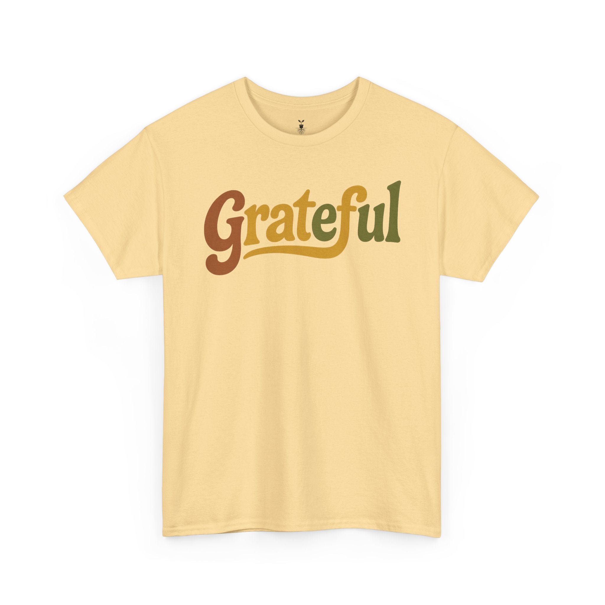 Boho Style Grateful Typography T-Shirt
