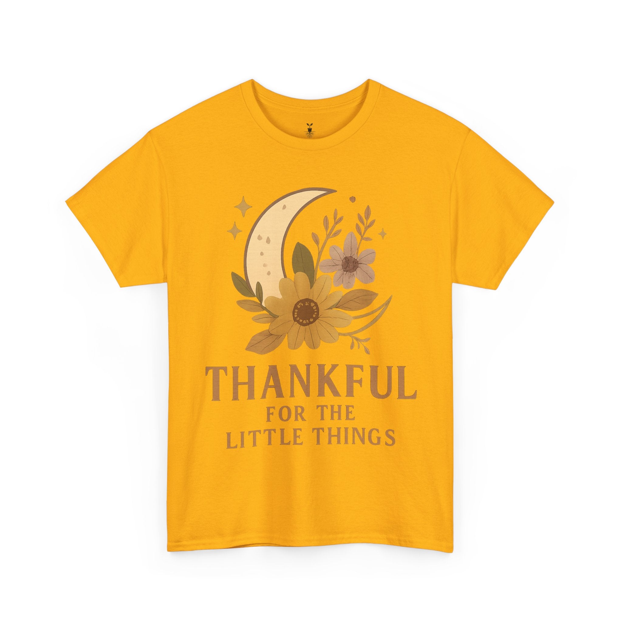 Sunflower and Moon Inspirational Thankful Quote T-Shirt