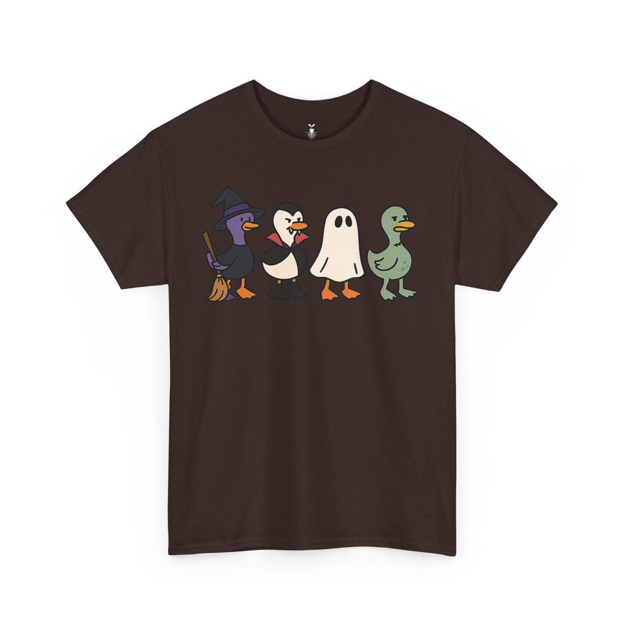 Ducks as Witch Vampire Ghost and Frankenstein Zombie Halloween T-Shirt