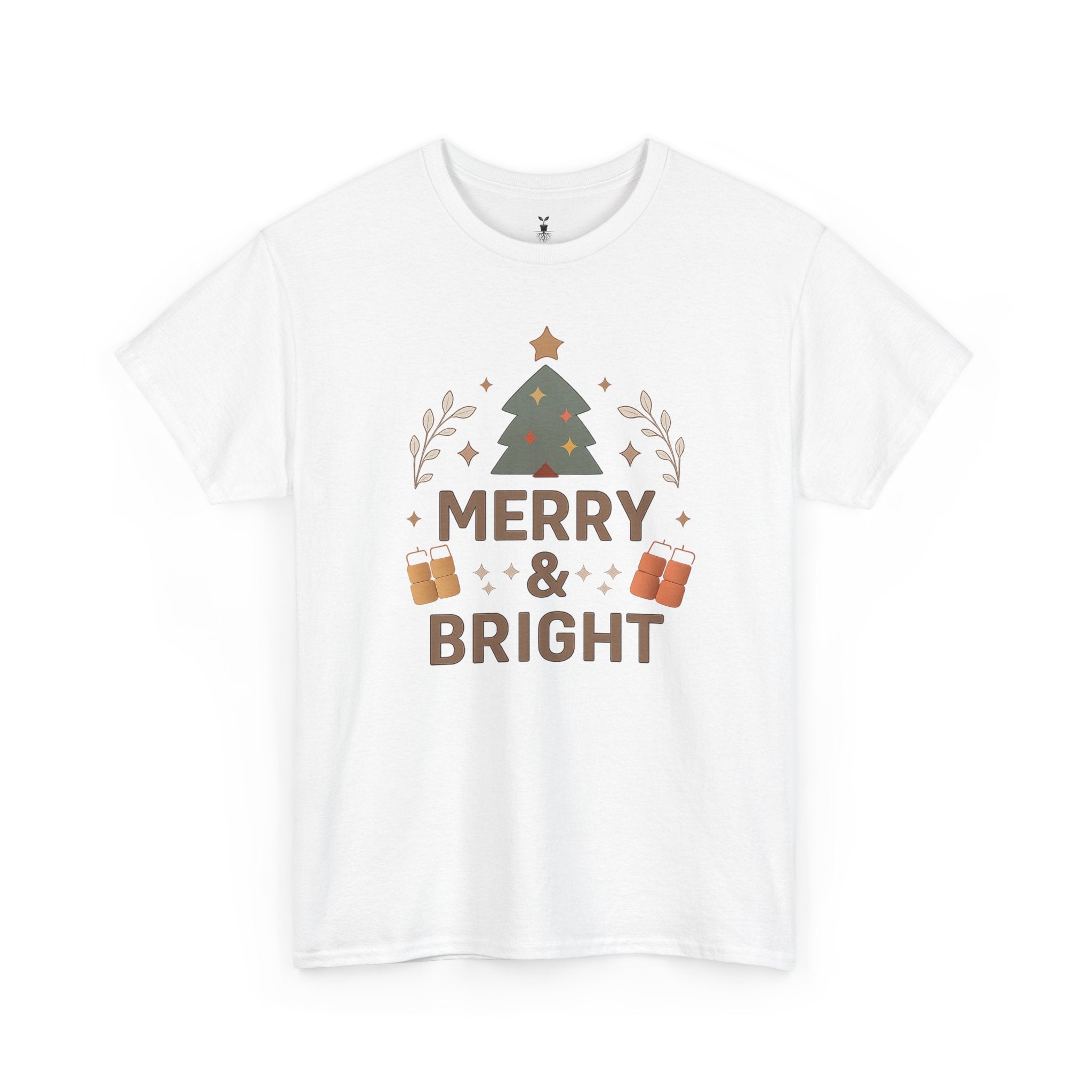 Merry & Bright Christmas Tree Graphic T-Shirt
