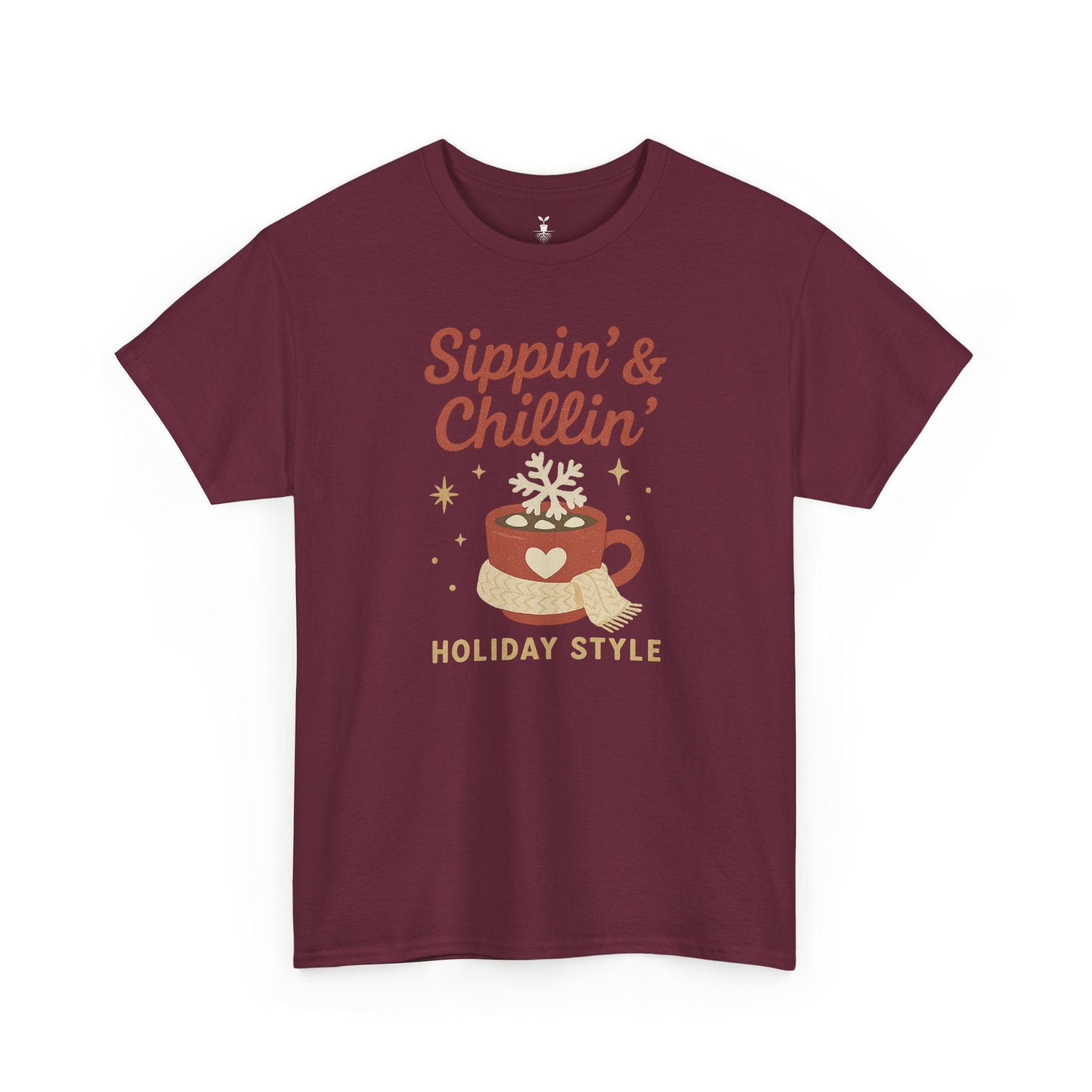 Sippin and Chillin Mug with Snowflake Marshmallows Christmas T-Shirt