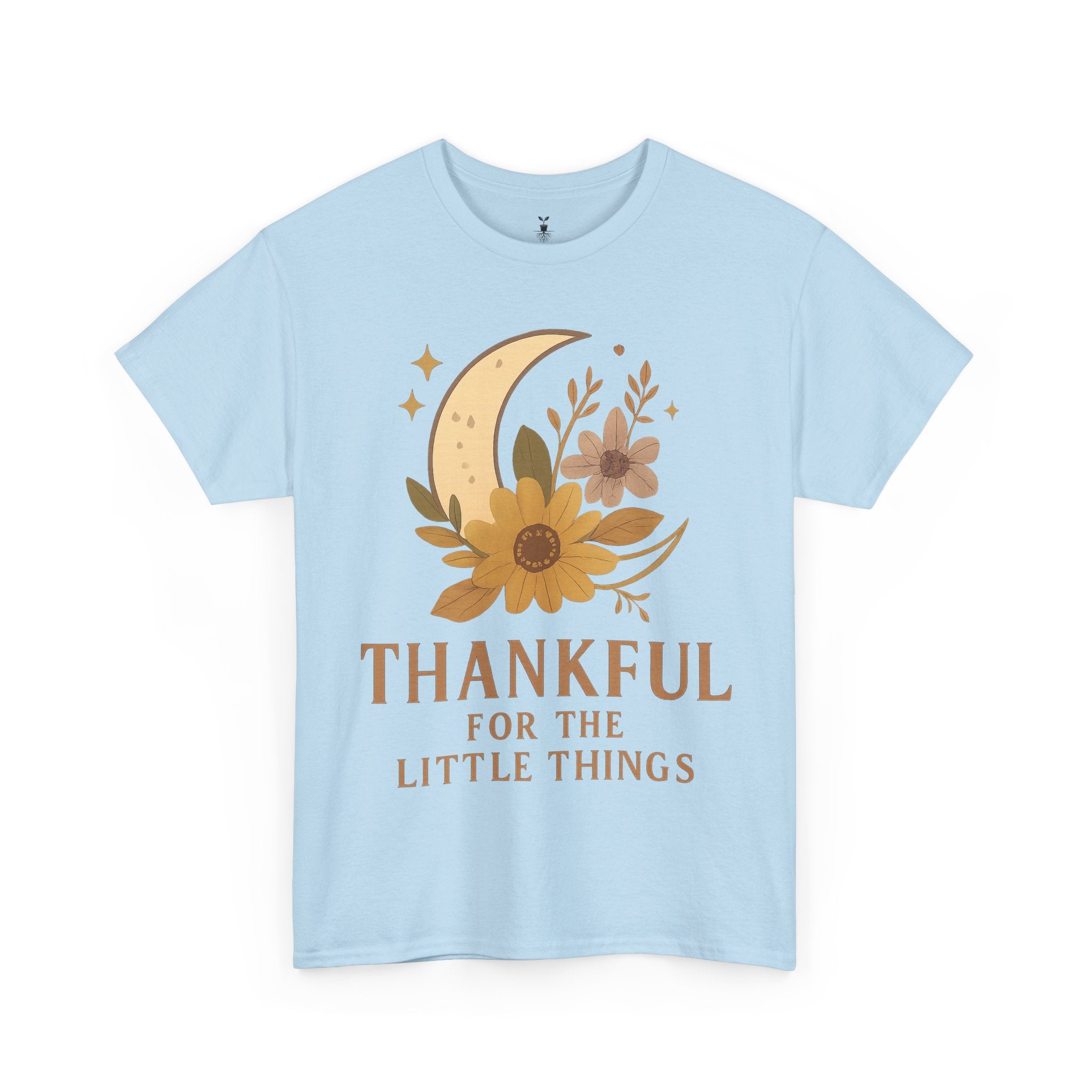 Sunflower and Moon Inspirational Thankful Quote T-Shirt