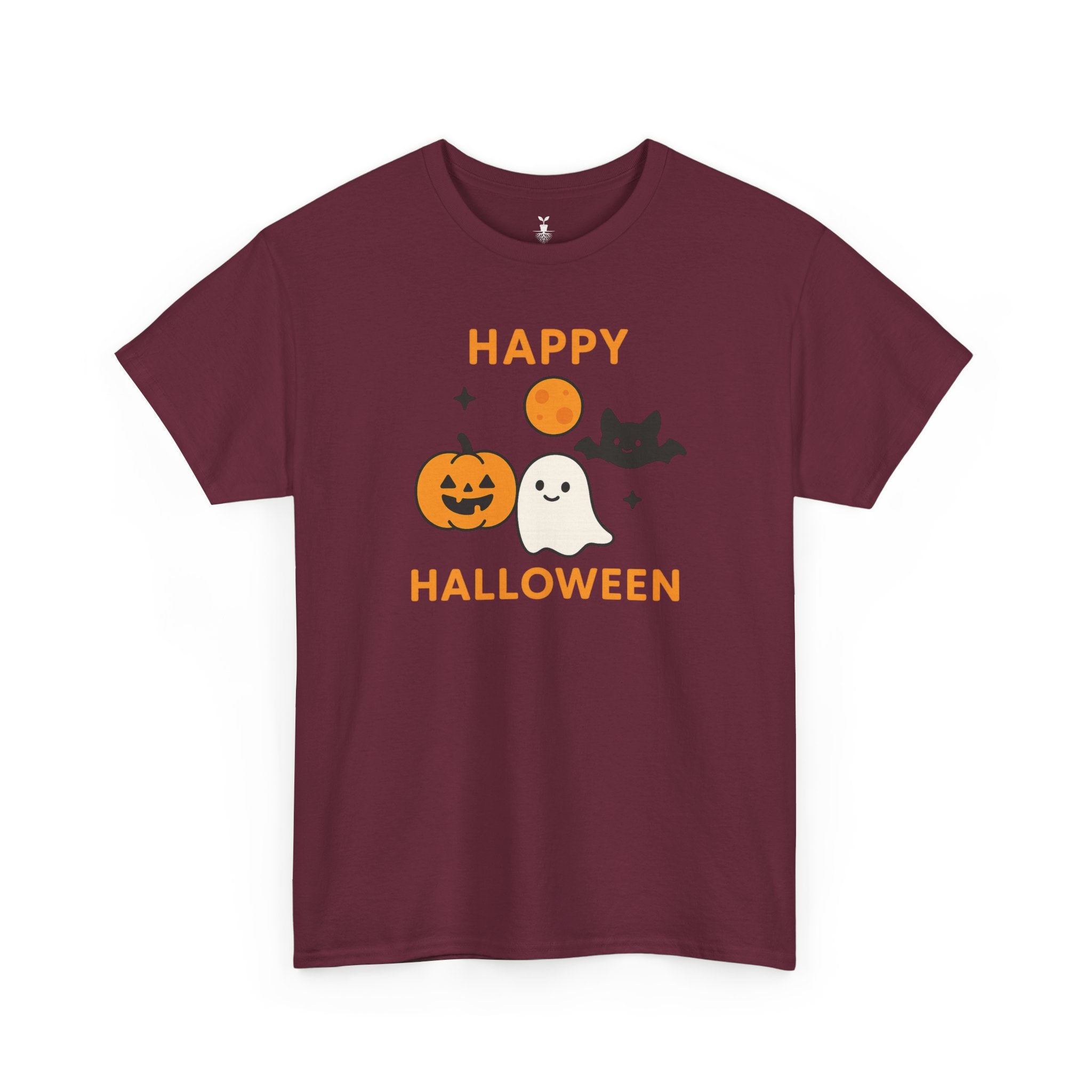 Cartoon Pumpkin, Ghost & Bat T-Shirt