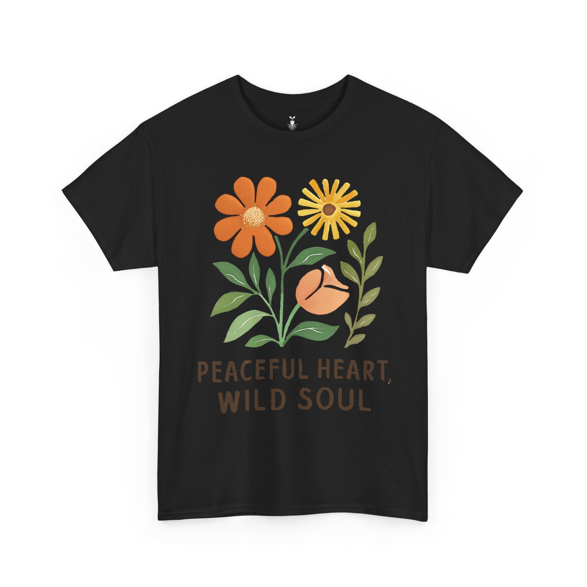 Boho Aesthetic Floral  Peaceful Heart Wild Soul T-SHirt