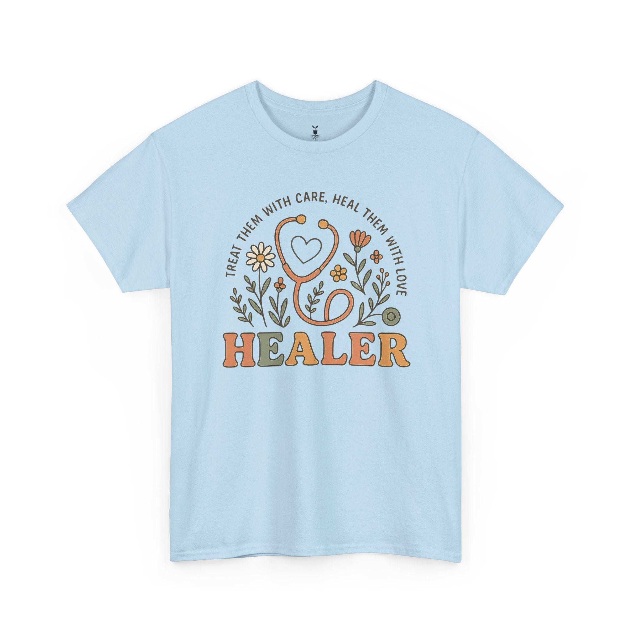 Retro Floral Stethoscope Healer T-Shirt