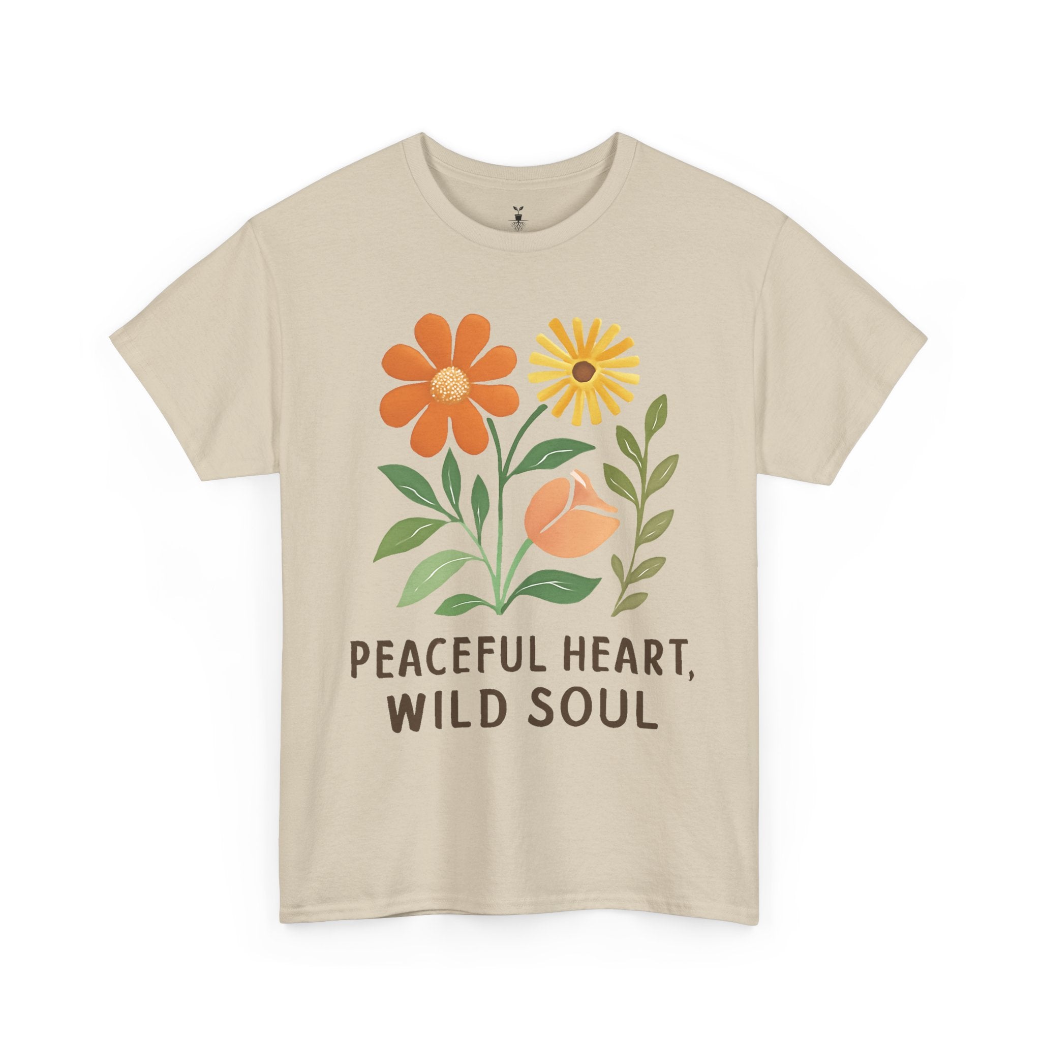 Boho Aesthetic Floral  Peaceful Heart Wild Soul T-SHirt