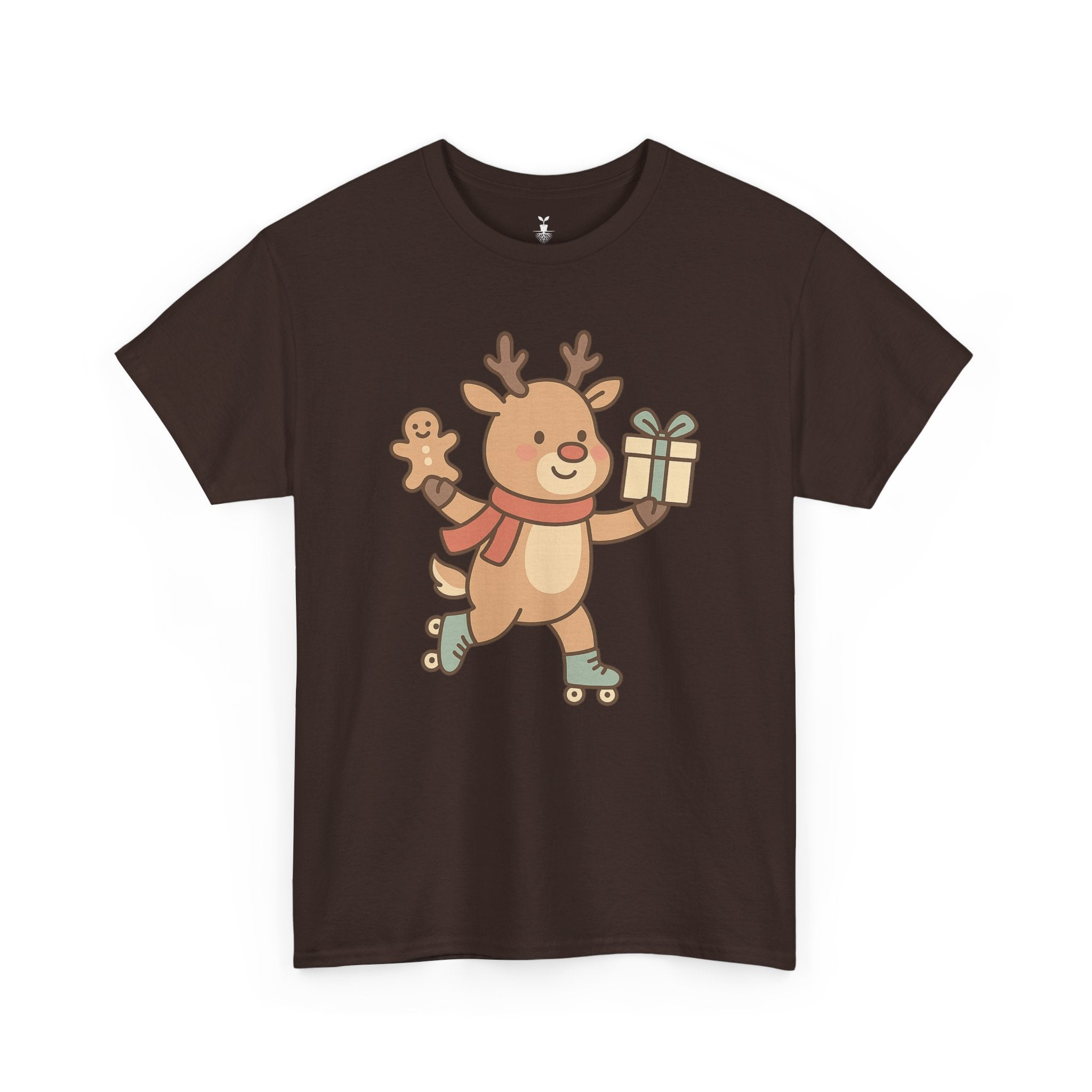 Christmas  Cute Reindeer with Gift & Gingerbread T-Shirt