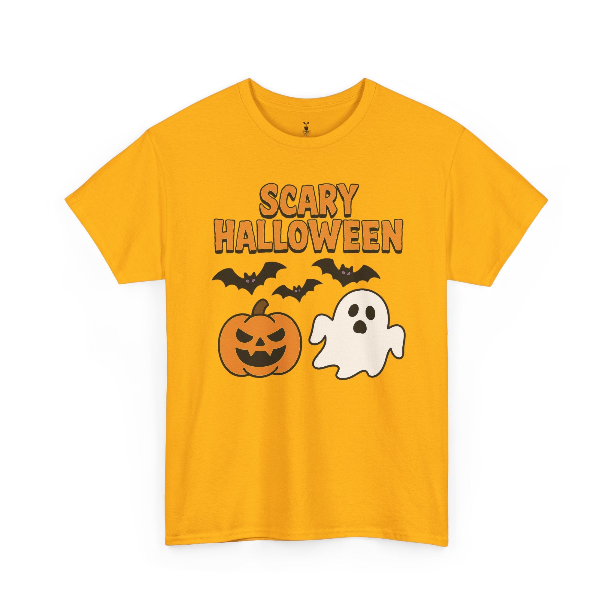 Scary Halloween with Ghost, Pumpkin, and Bats T-Shirt