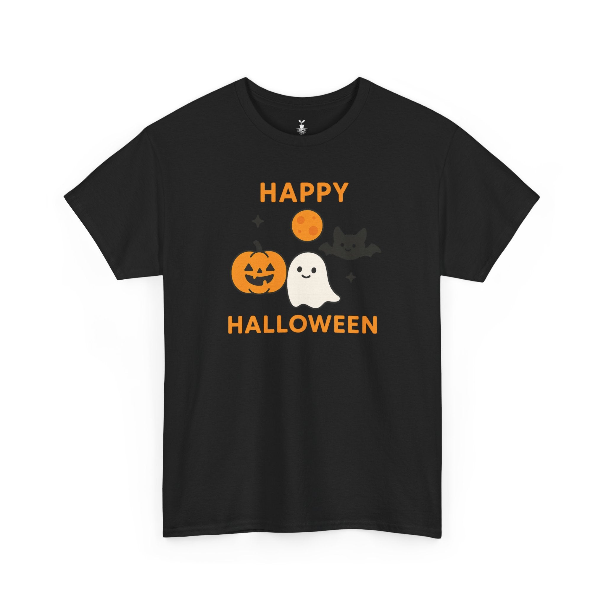 Cartoon Pumpkin, Ghost & Bat T-Shirt
