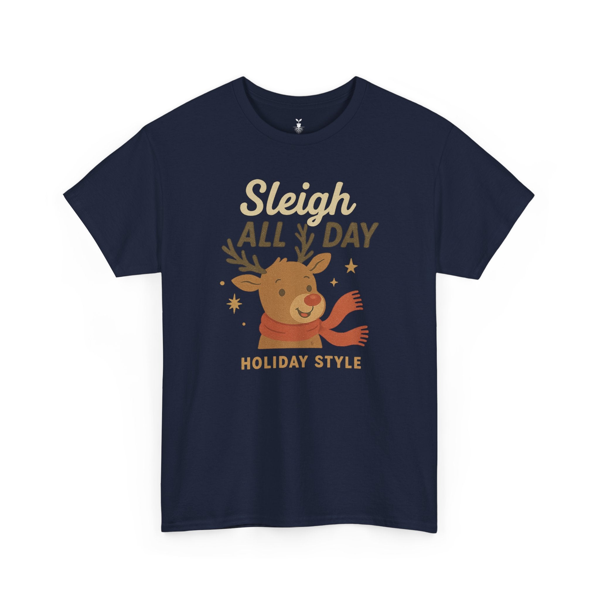 Funny Holiday Christmas T-Shirt Sleigh All Day