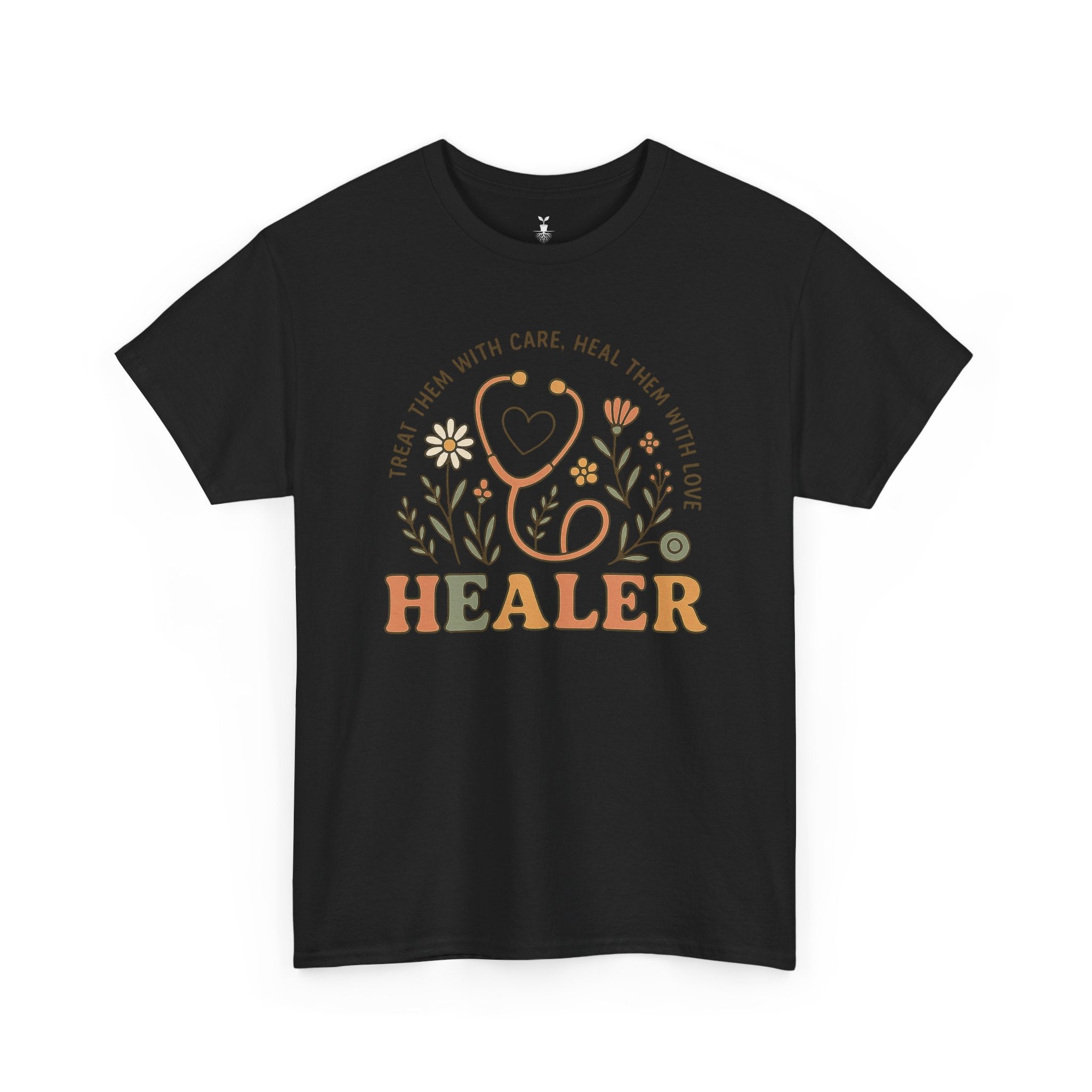 Retro Floral Stethoscope Healer T-Shirt