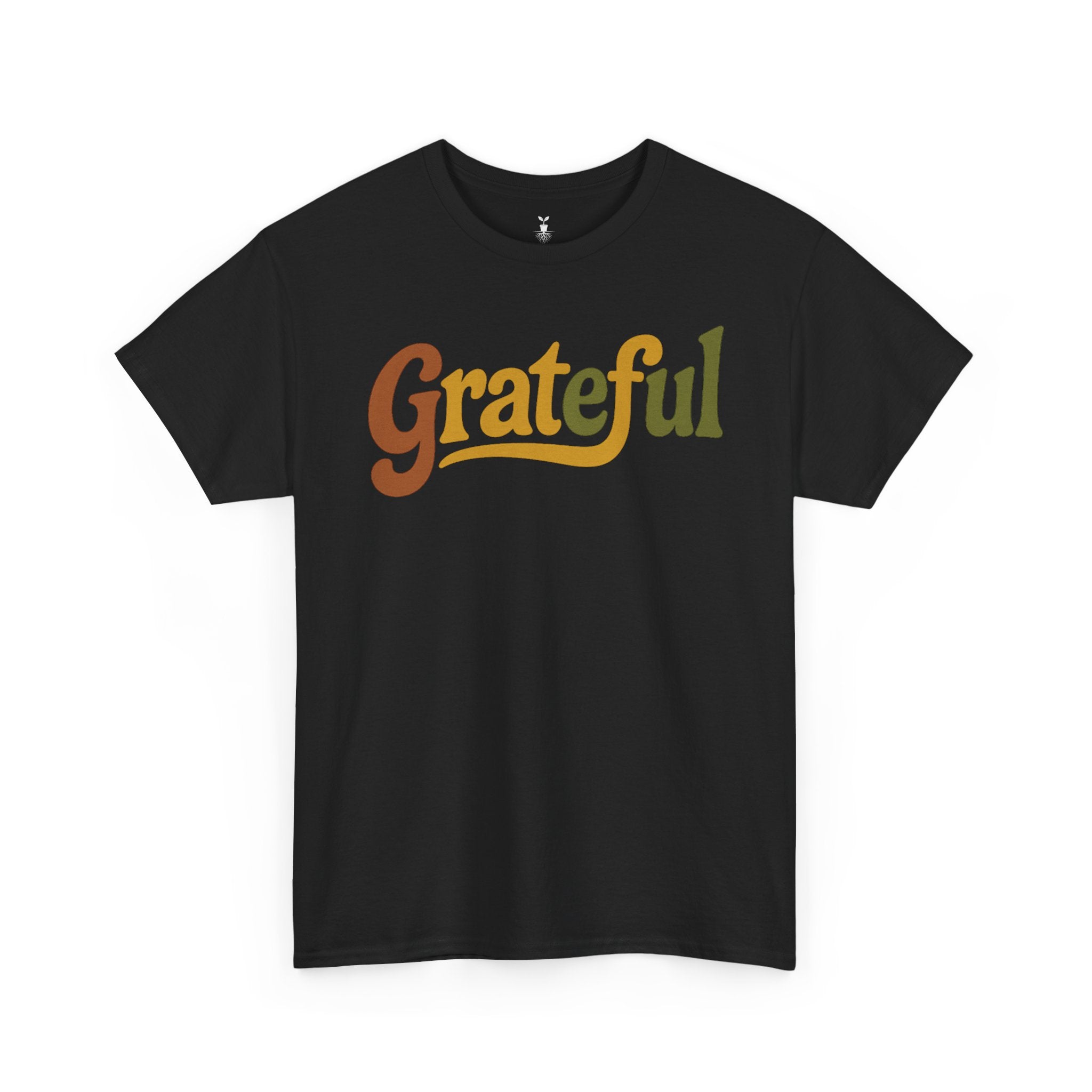 Boho Style Grateful Typography T-Shirt