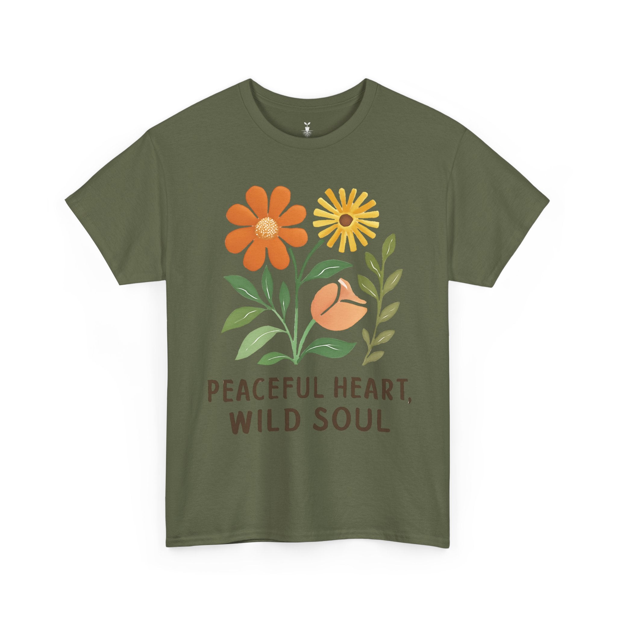 Boho Aesthetic Floral  Peaceful Heart Wild Soul T-SHirt