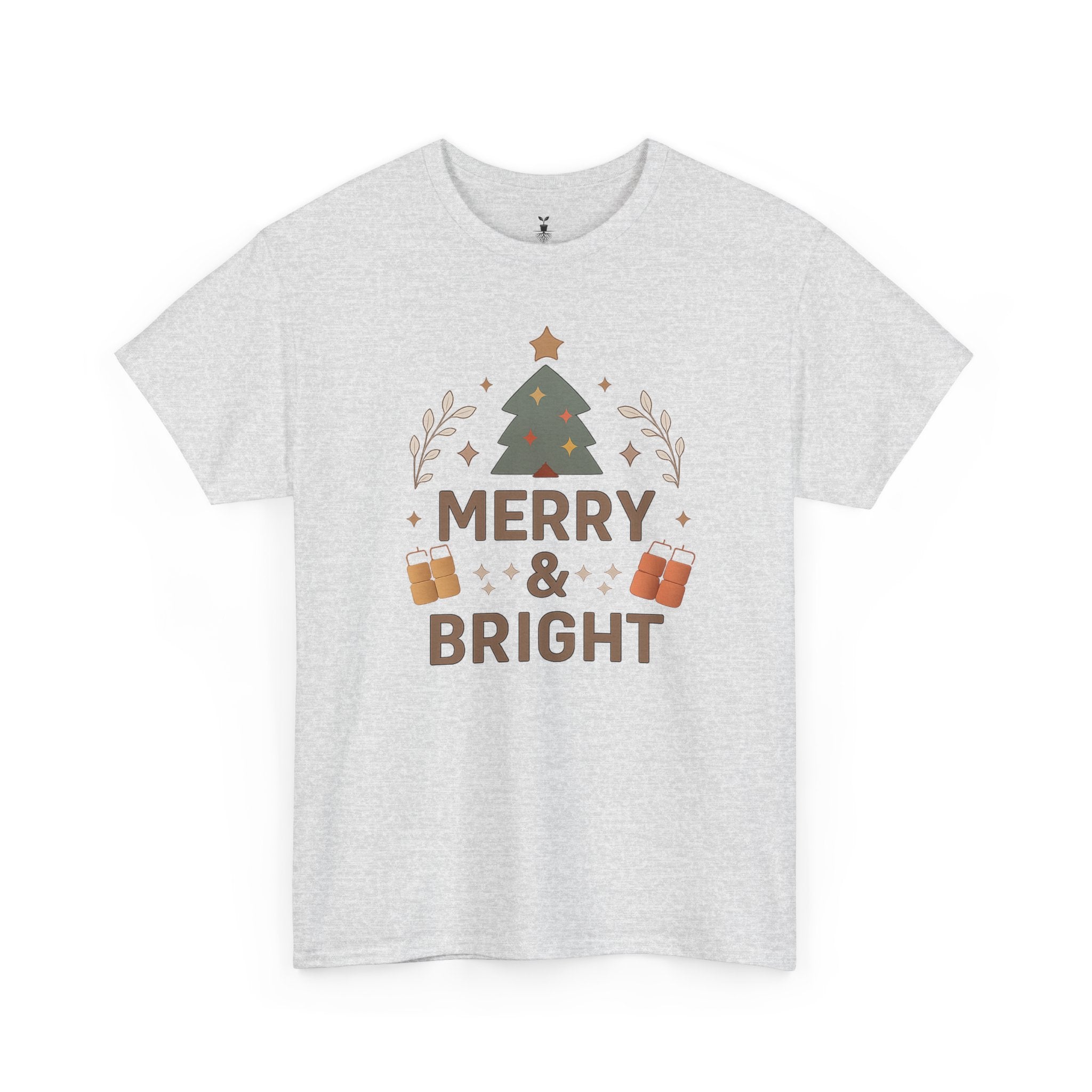 Merry & Bright Christmas Tree Graphic T-Shirt