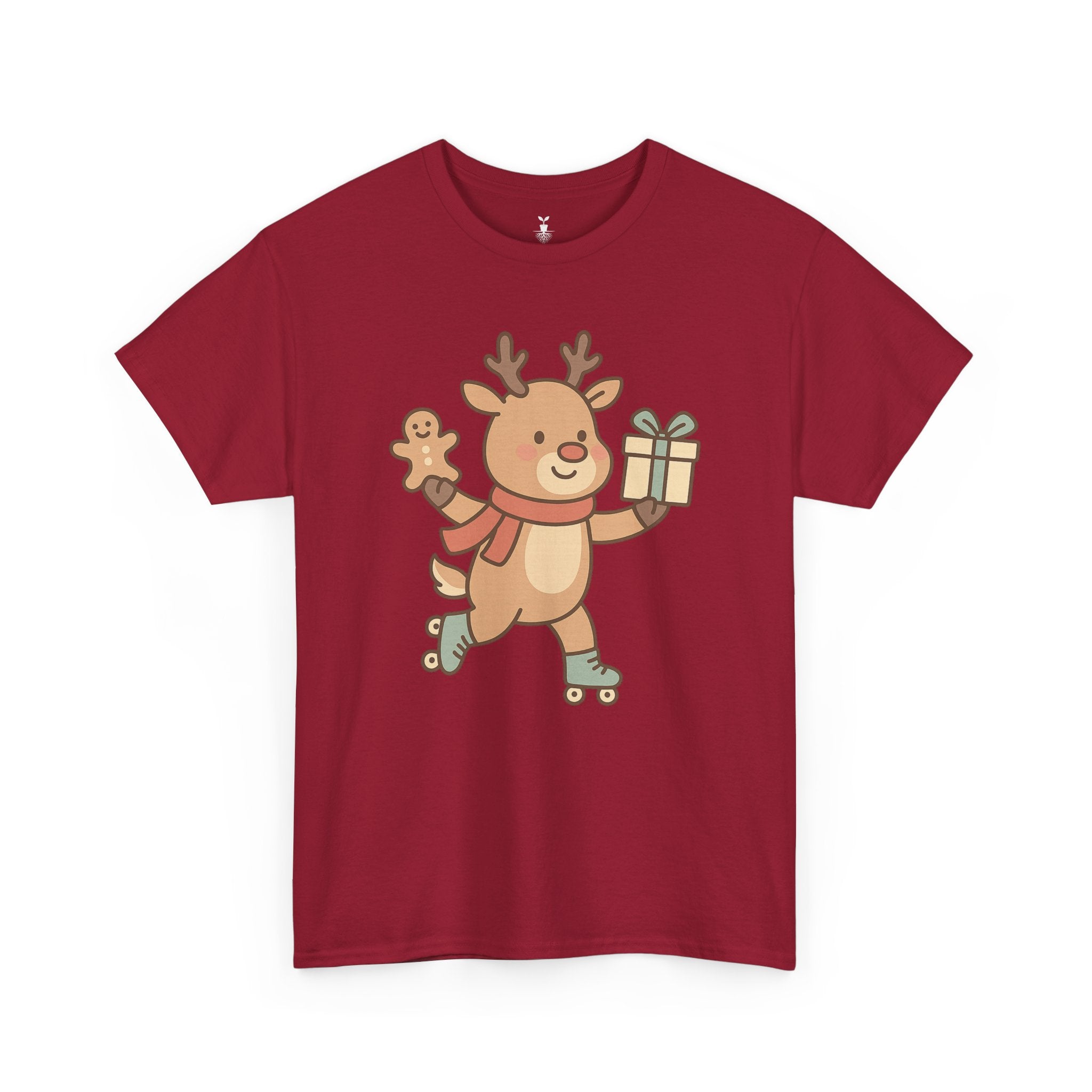Christmas  Cute Reindeer with Gift & Gingerbread T-Shirt