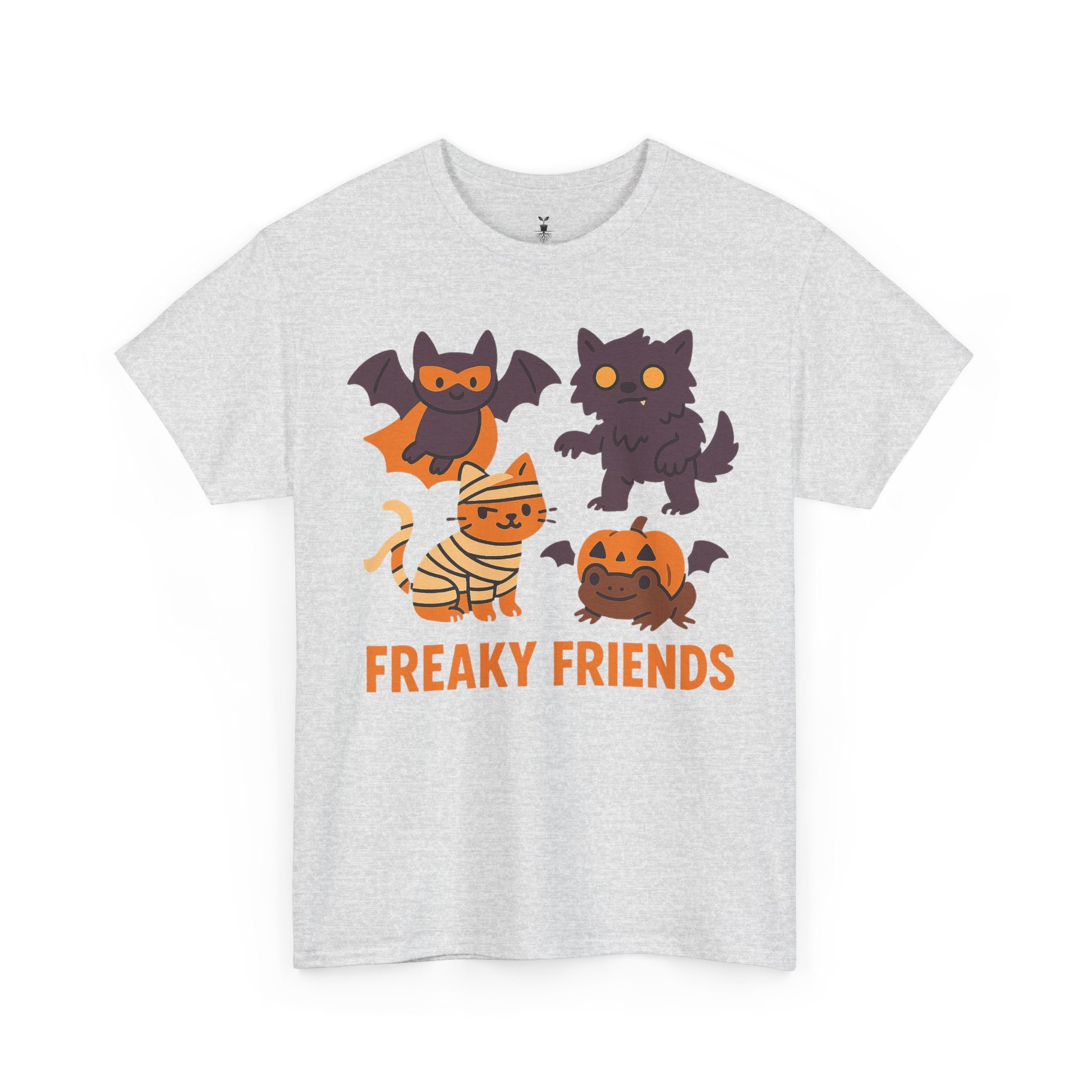 Freaky Friends Bat, Mummy Cat, Werewolf & Pumpkin T-Shirt