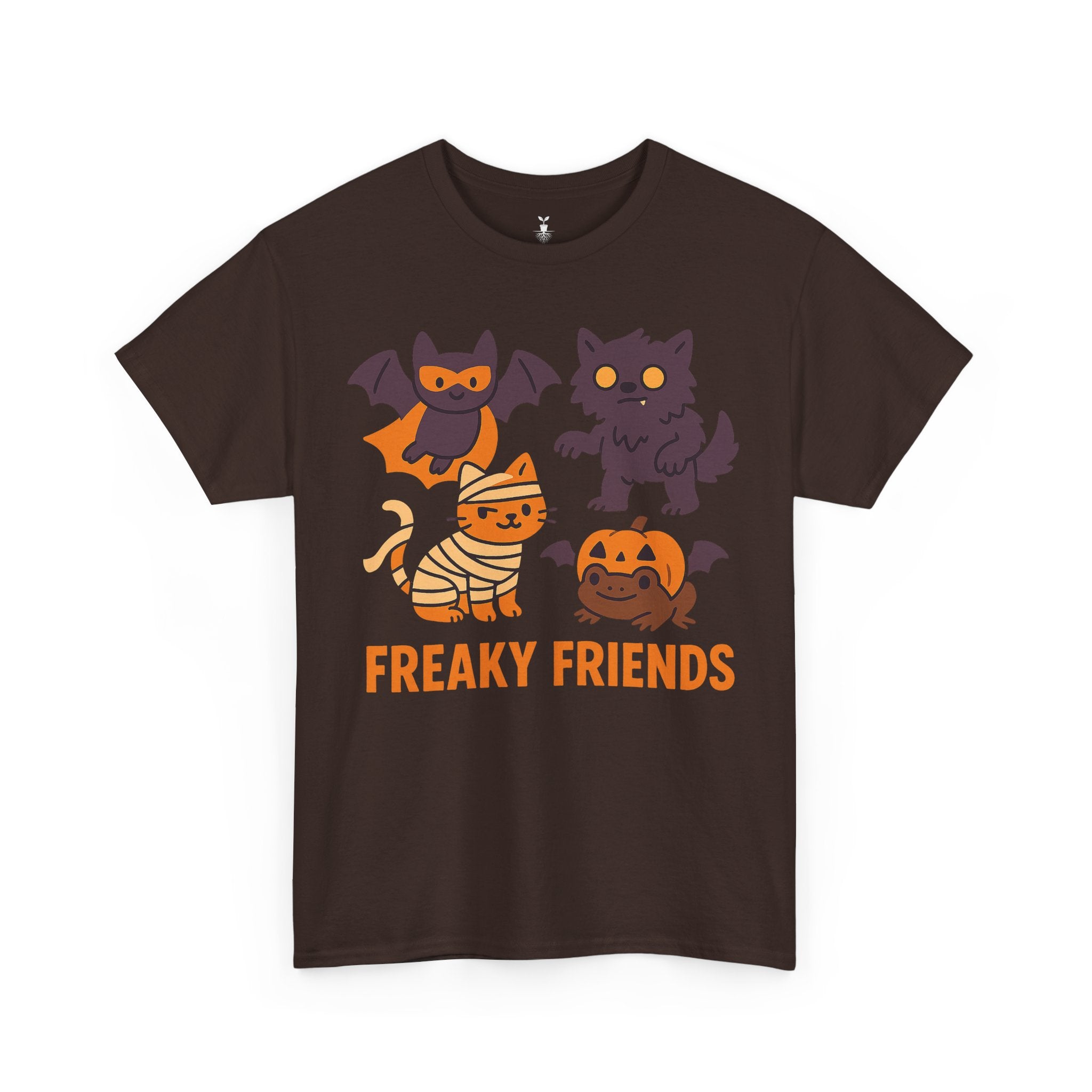 Freaky Friends Bat, Mummy Cat, Werewolf & Pumpkin T-Shirt