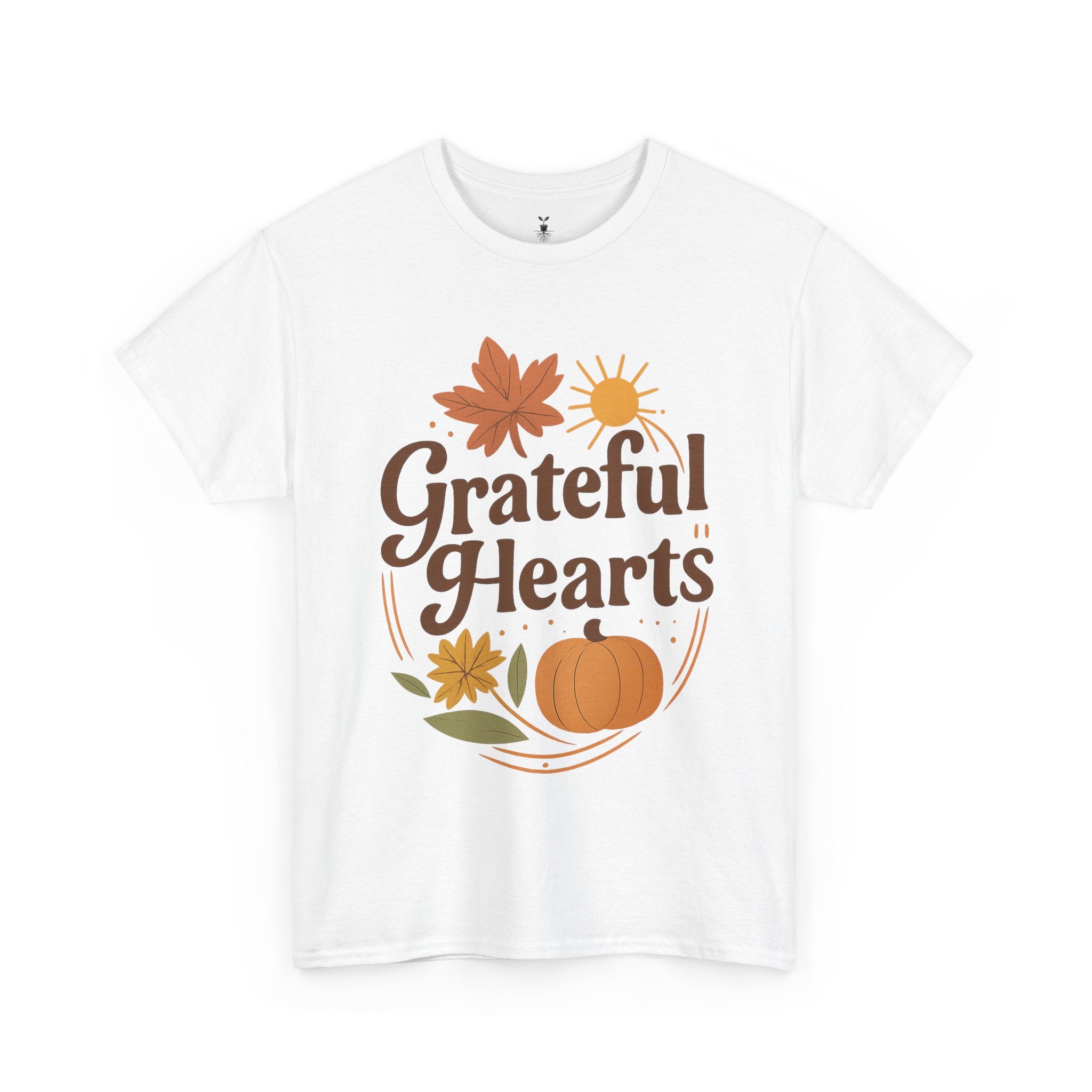 Aesthetic Grateful Hearts Fall Pumpkin Leaves T-shirt