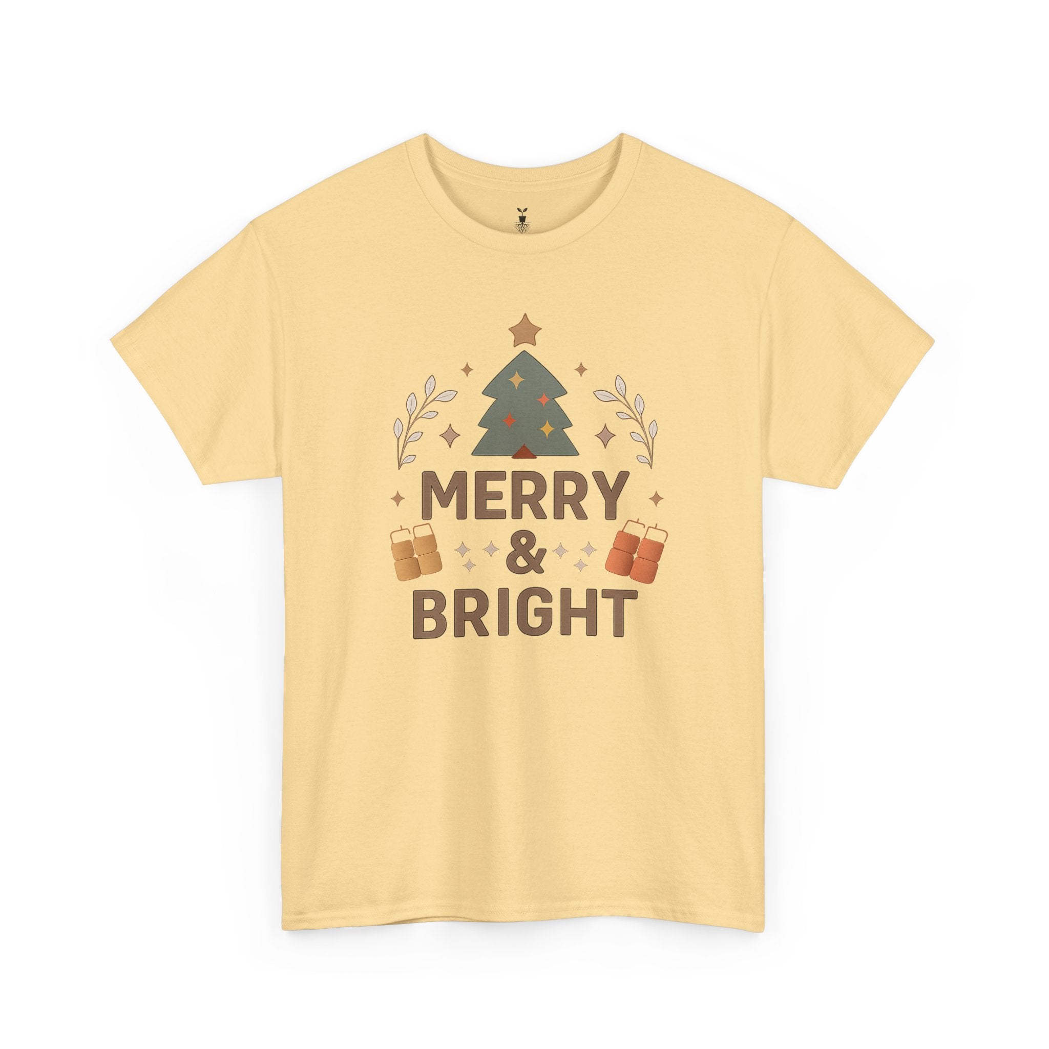 Merry & Bright Christmas Tree Graphic T-Shirt