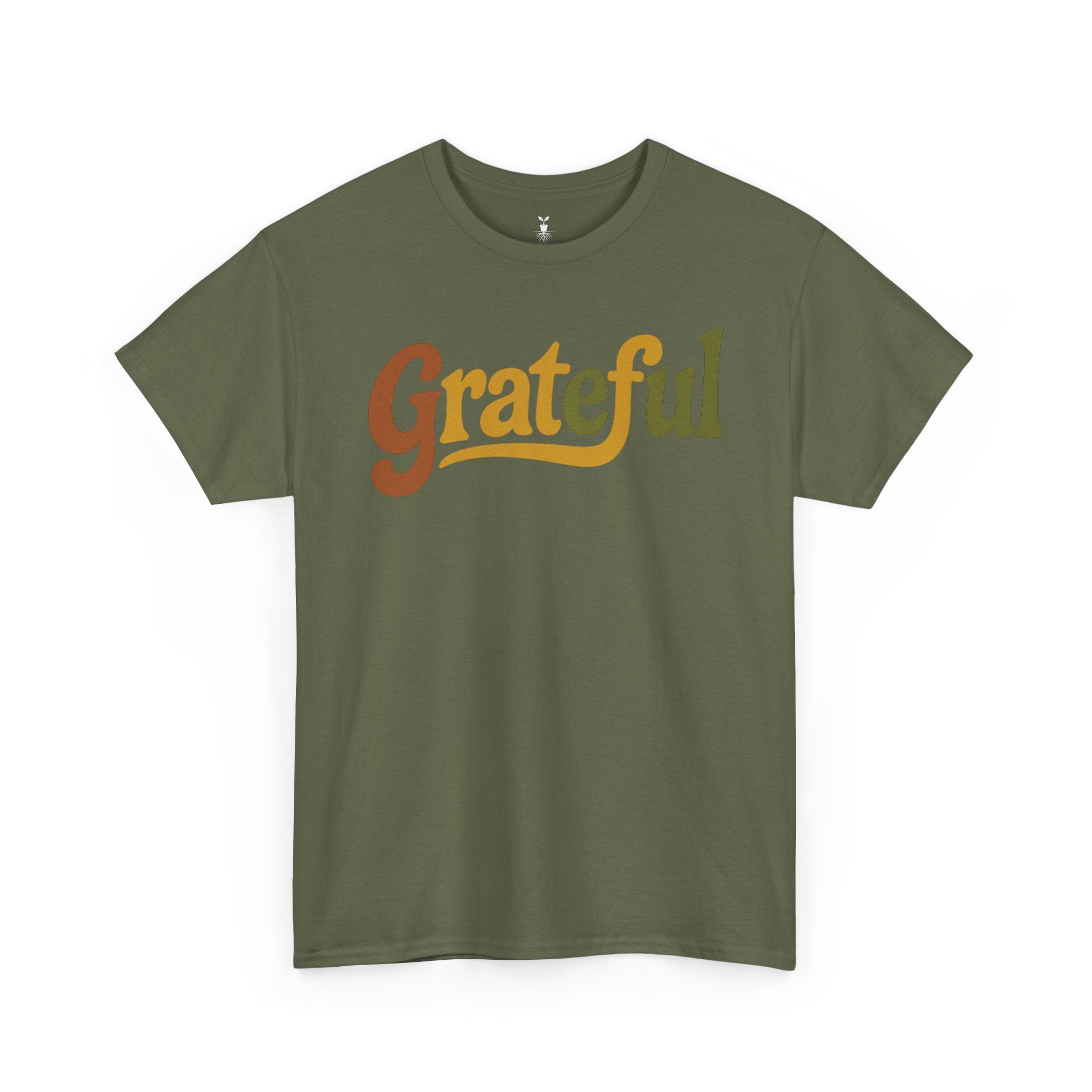 Boho Style Grateful Typography T-Shirt