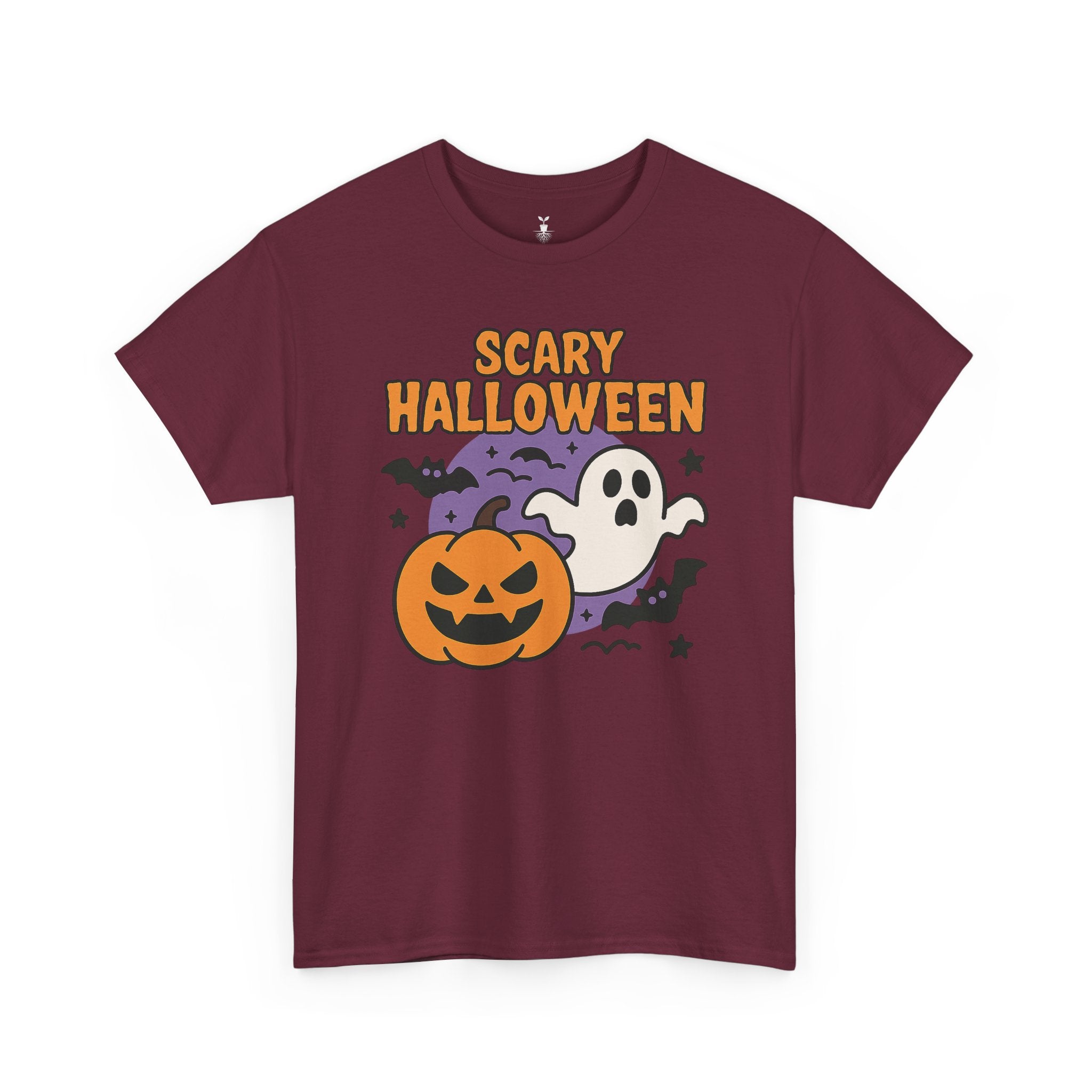 Scary Halloween with Ghost, Pumpkin, and Bats T-Shirt