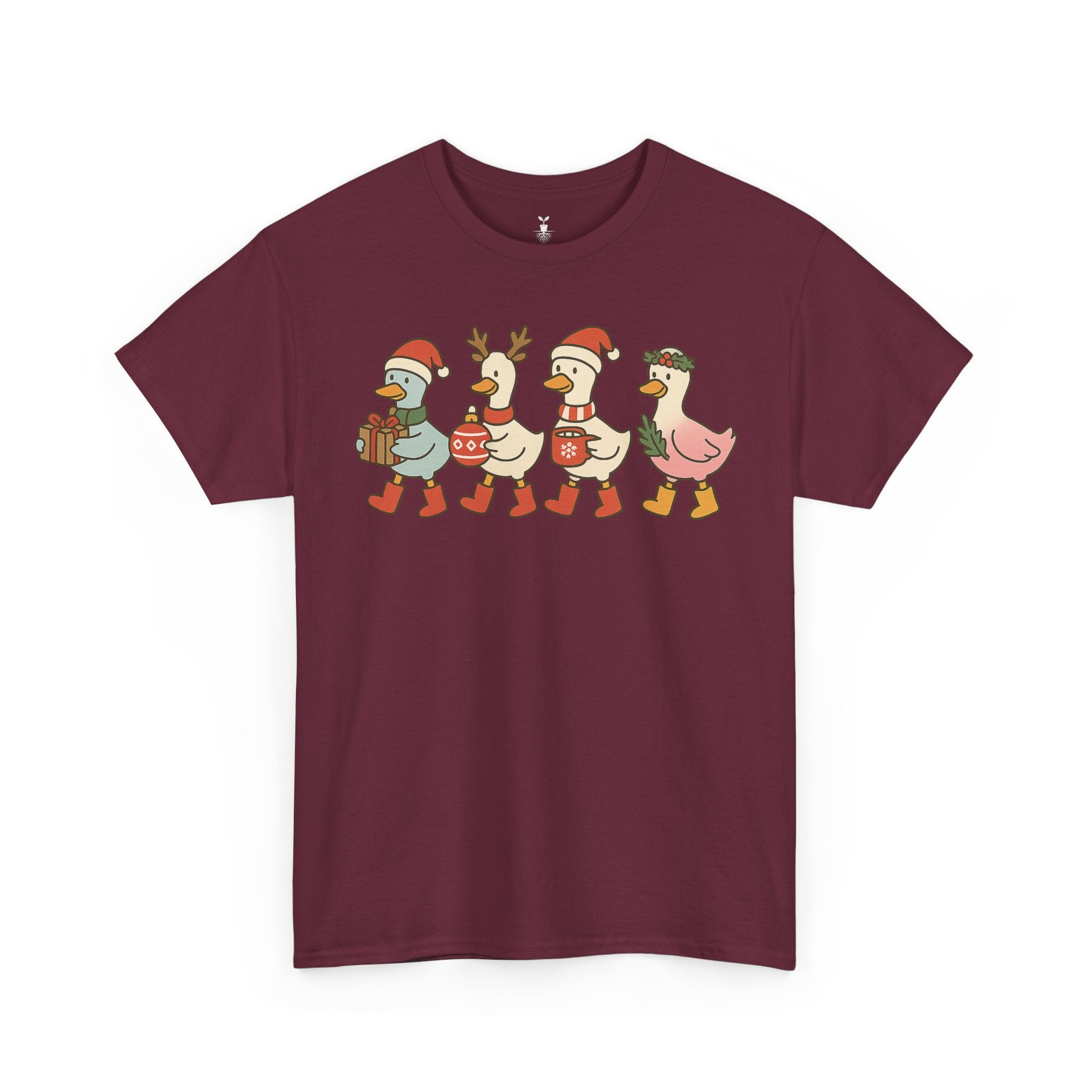Funny Christmas Ducks with Santa Hat, Reindeer Antlers, Gifts and Festive Cheer T-Shirt