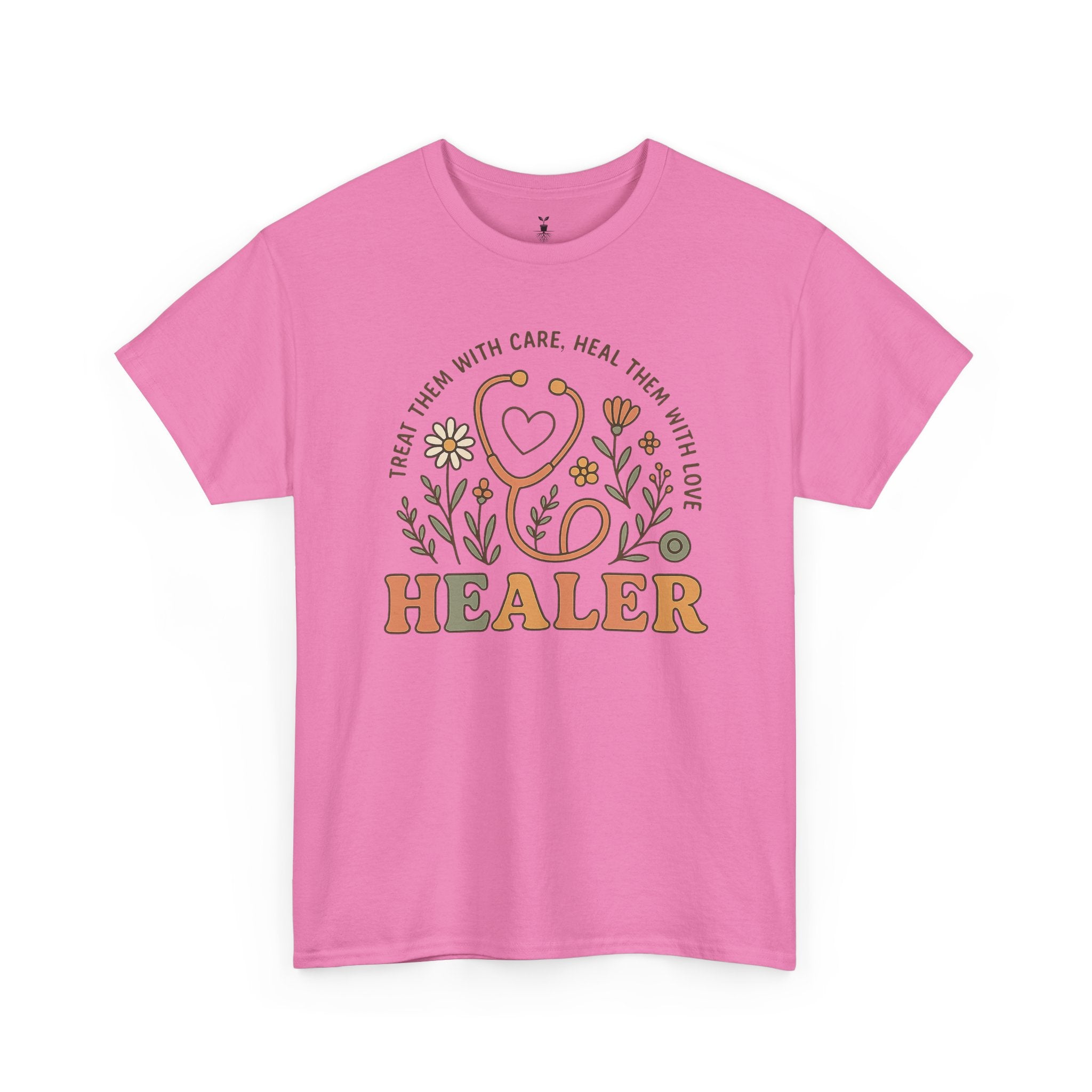 Retro Floral Stethoscope Healer T-Shirt