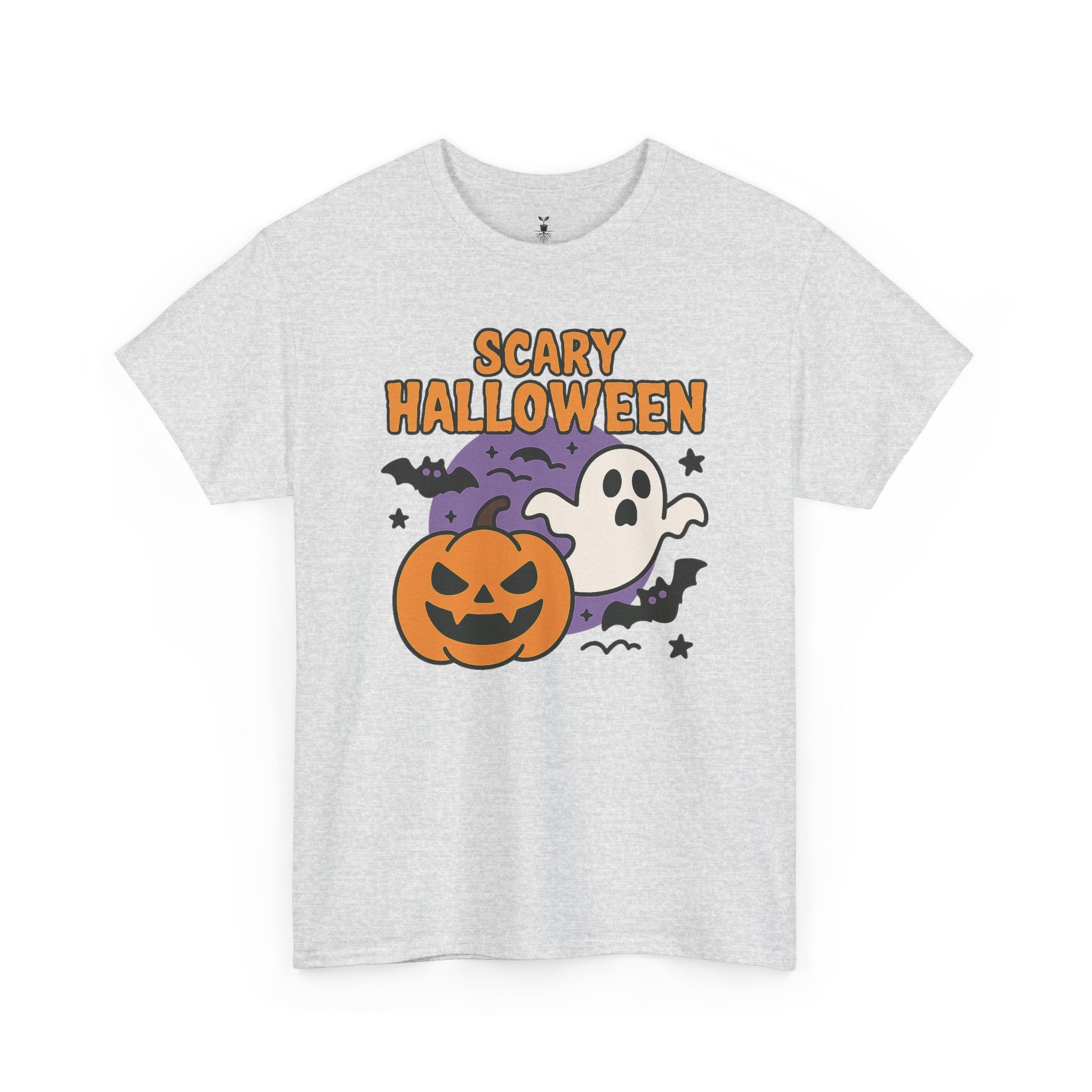 Scary Halloween with Ghost, Pumpkin, and Bats T-Shirt